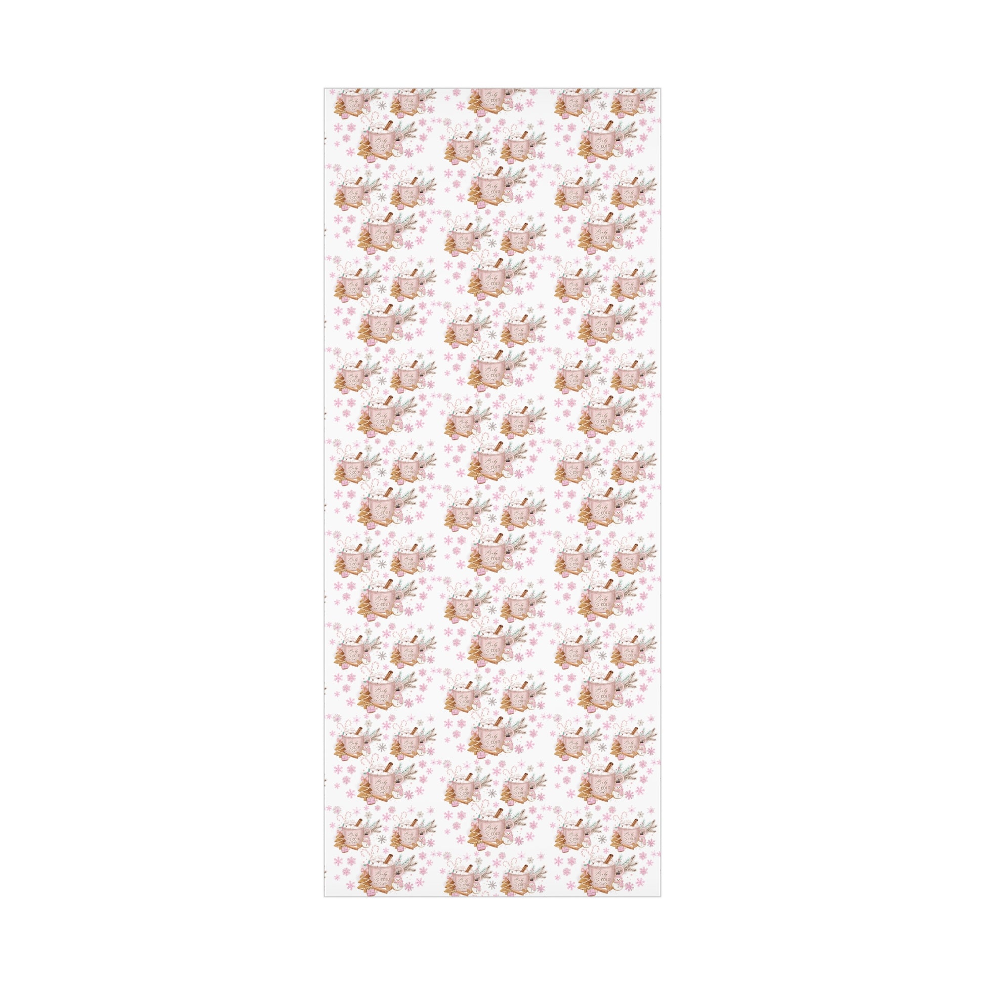 Baby it's Cold Outside Pink and White Wrapping Paper - Festive Holiday Design, Premium Quality, 100% Recyclable, Perfect for Christmas Gifts and Special Occasions - MRSBYVALLE