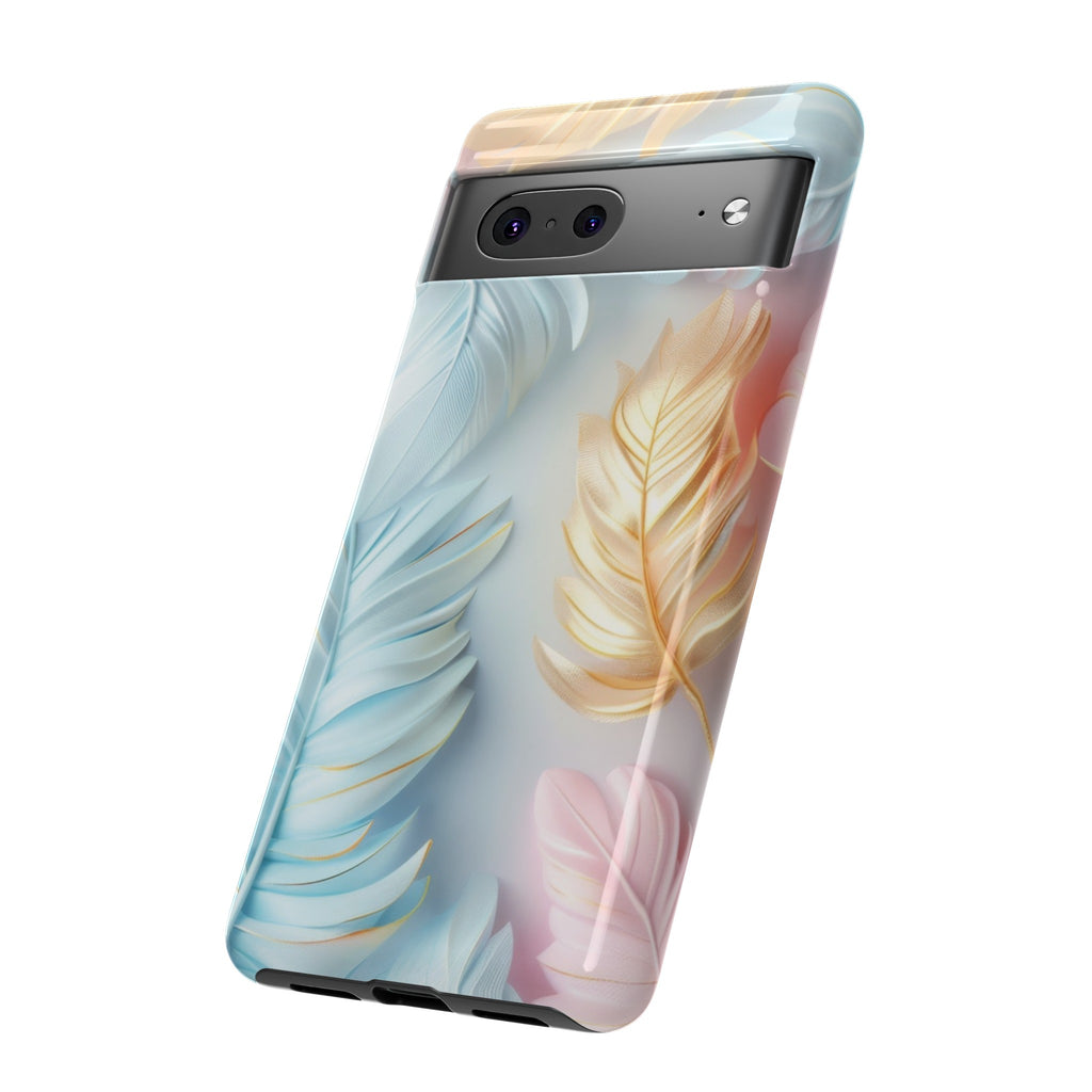 Pastel Feathers Protective Phone Case Gift for Her Phone 15, Samsung iPhone Samsung Gift for Her Case iPhone 15, Samsung iPhone Samsung Accessory Gift for Her