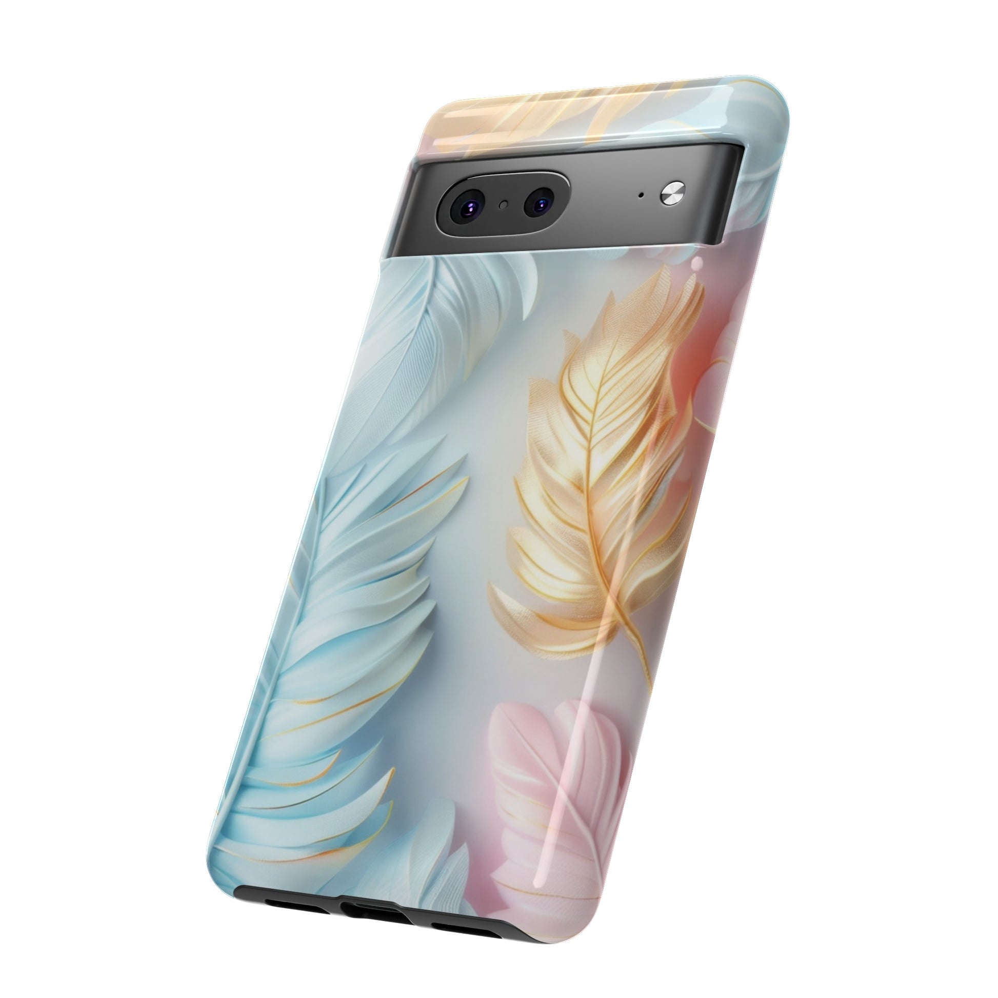 Pastel Feathers Protective Phone Case Gift for Her Phone 15, Samsung iPhone Samsung Gift for Her Case iPhone 15, Samsung iPhone Samsung Accessory Gift for Her