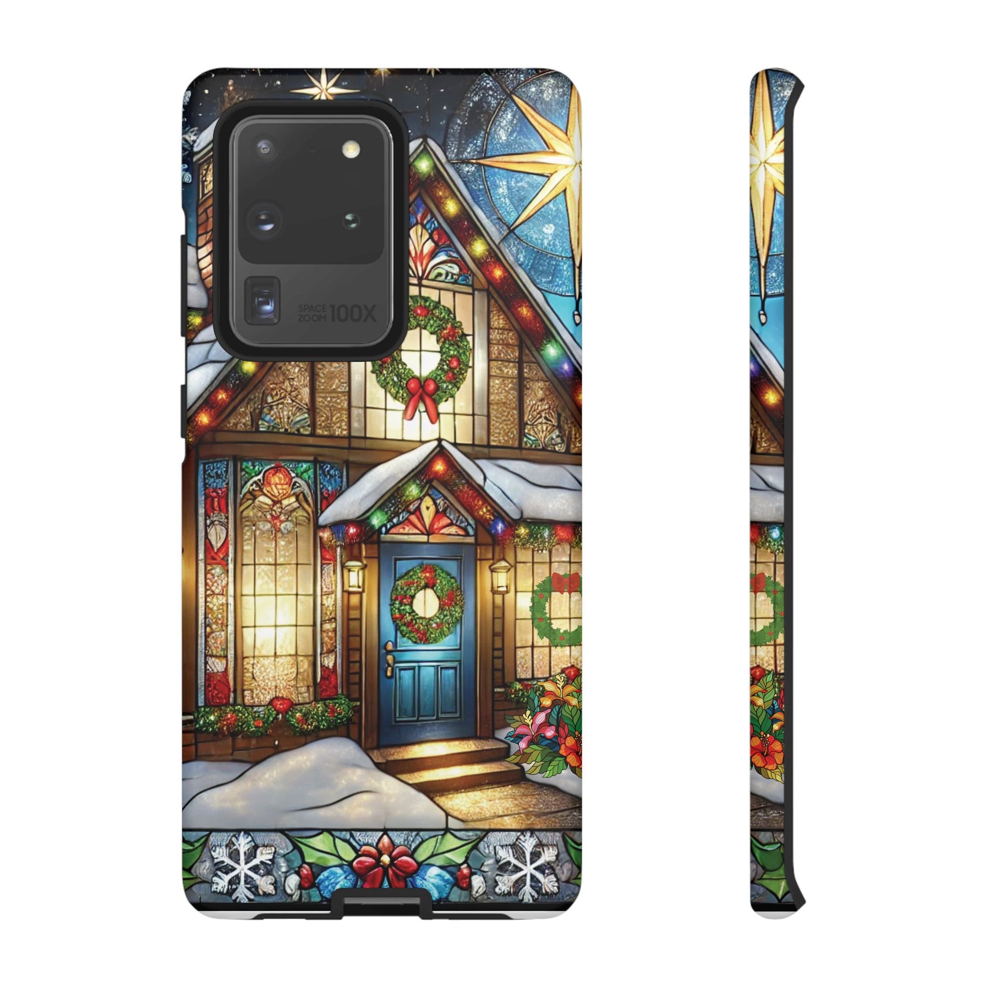 Stain Glass Christmas Phone Case Unique Holiday Protection for Your Device | Stylish & Durable Cover Gift for Her Phone 15, Samsung iPhone Samsung Accessory Gift for Her - MRSBYVALLE