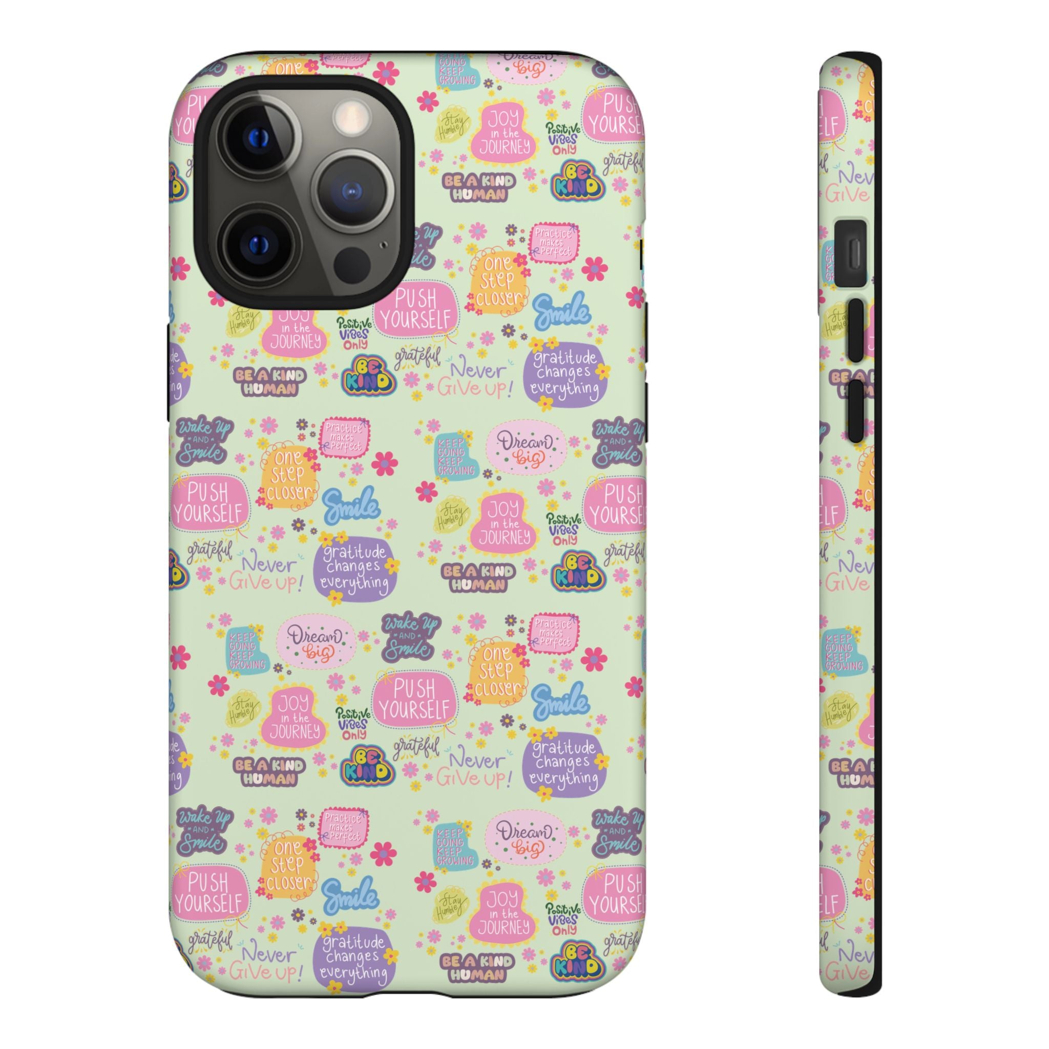 Good Vibes Only Protective Phone Case  Shockproof Slim Aesthetic Motivational Quote Cover, Positive Affirmation Gift for Mom, Teens & Besties | iPhone & Galaxy