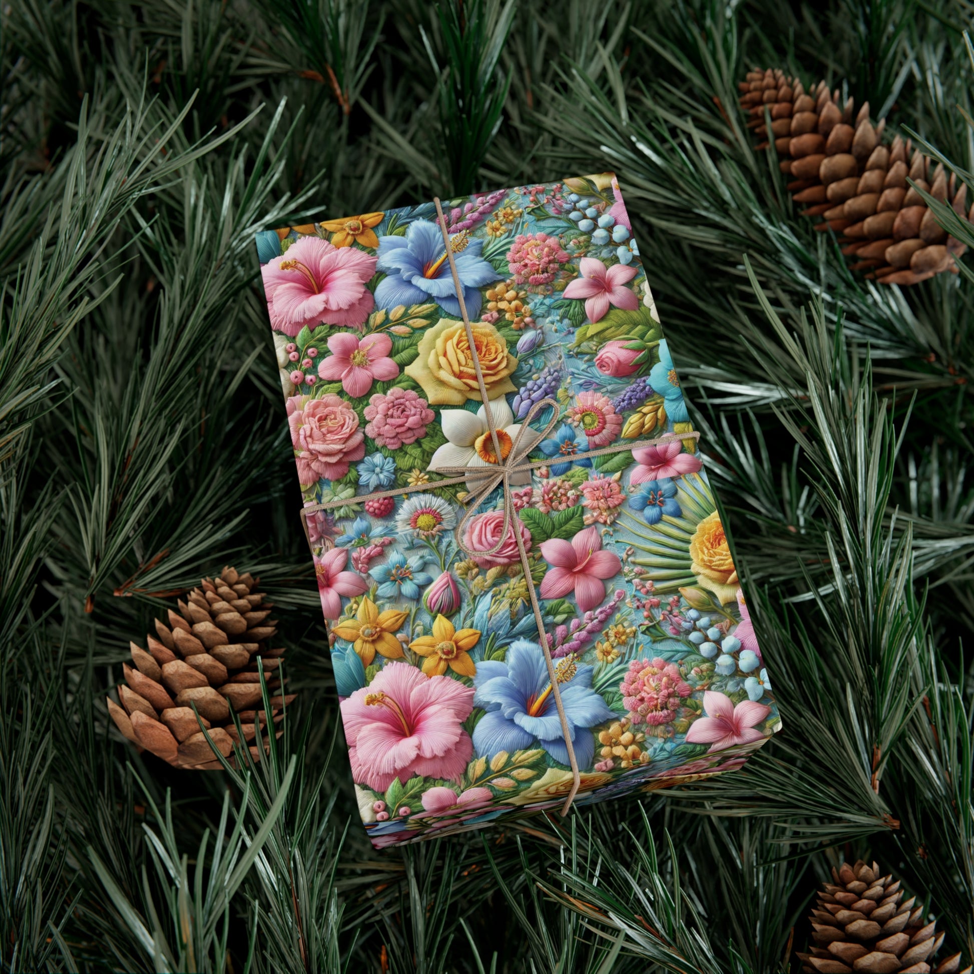 Gift Wrap Pastel Floral Wrapping Paper Elegant Flower Design, Premium Quality Gift Wrap for All Occasions, Beautiful Versatile for Birthdays, Weddings, and More Decor - MRSBYVALLE