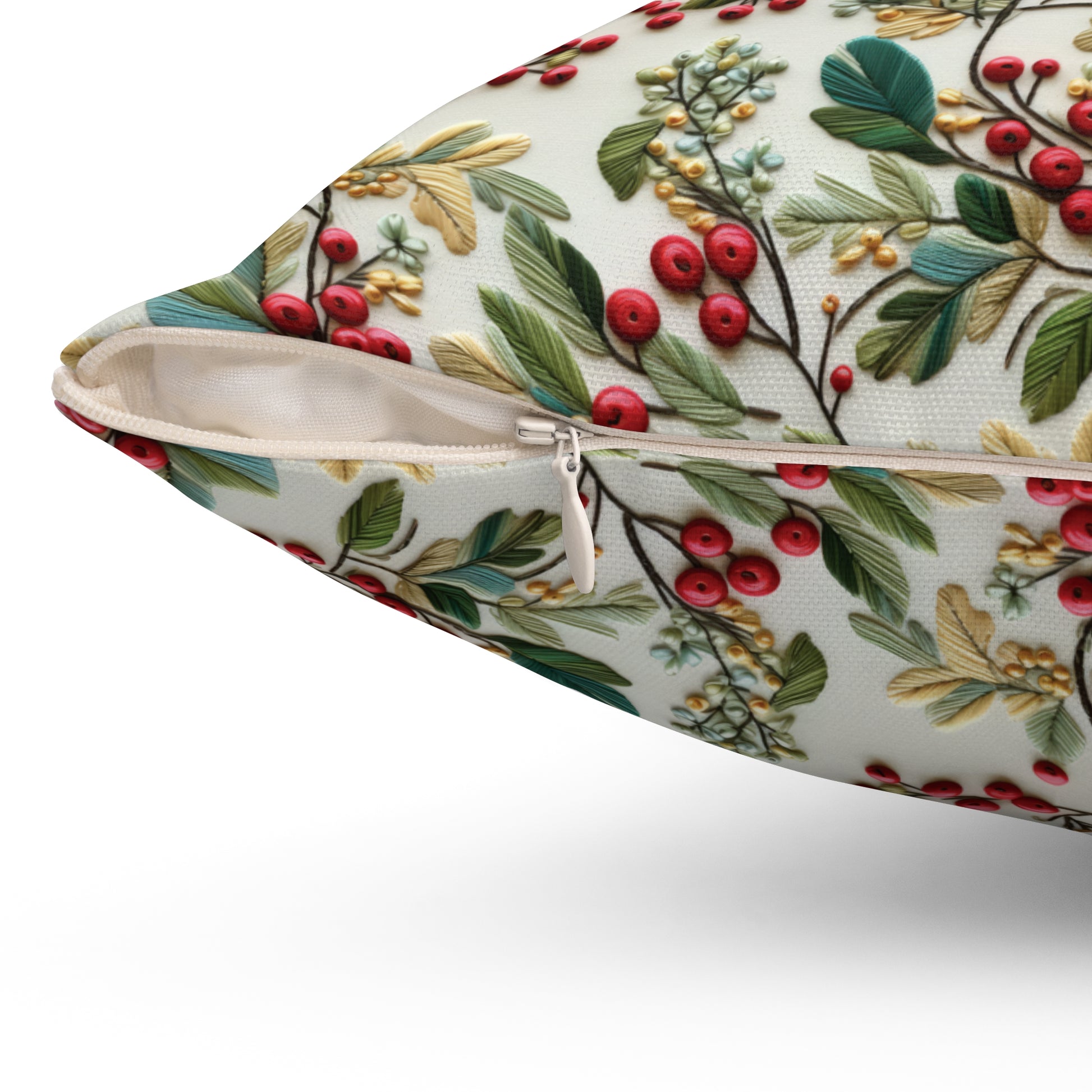 Housewarming Gift Christmas Holly Floral Design Square Decorative Pillow Elegant Home Accent Home Decor | Premium Quality, Soft, and Durable | Perfect for Couch, Bed, or Chair | Elegant Bedrooms Pillow Gift New House, Bridal Shower Gift - MRSBYVALLE