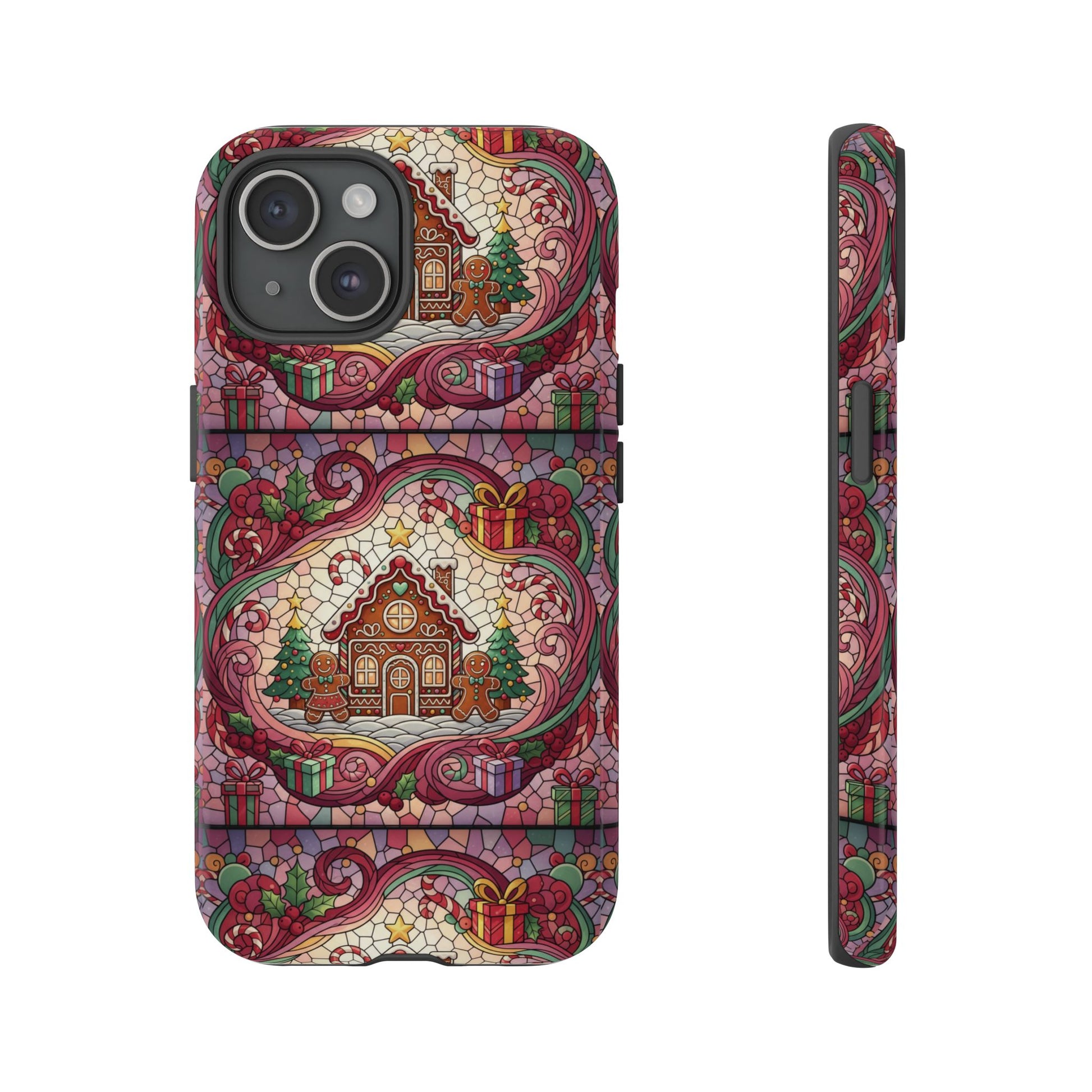 iPhone Case 17, 16  Gingerbread Stained Glass Tough Case Samsung perfect phone case