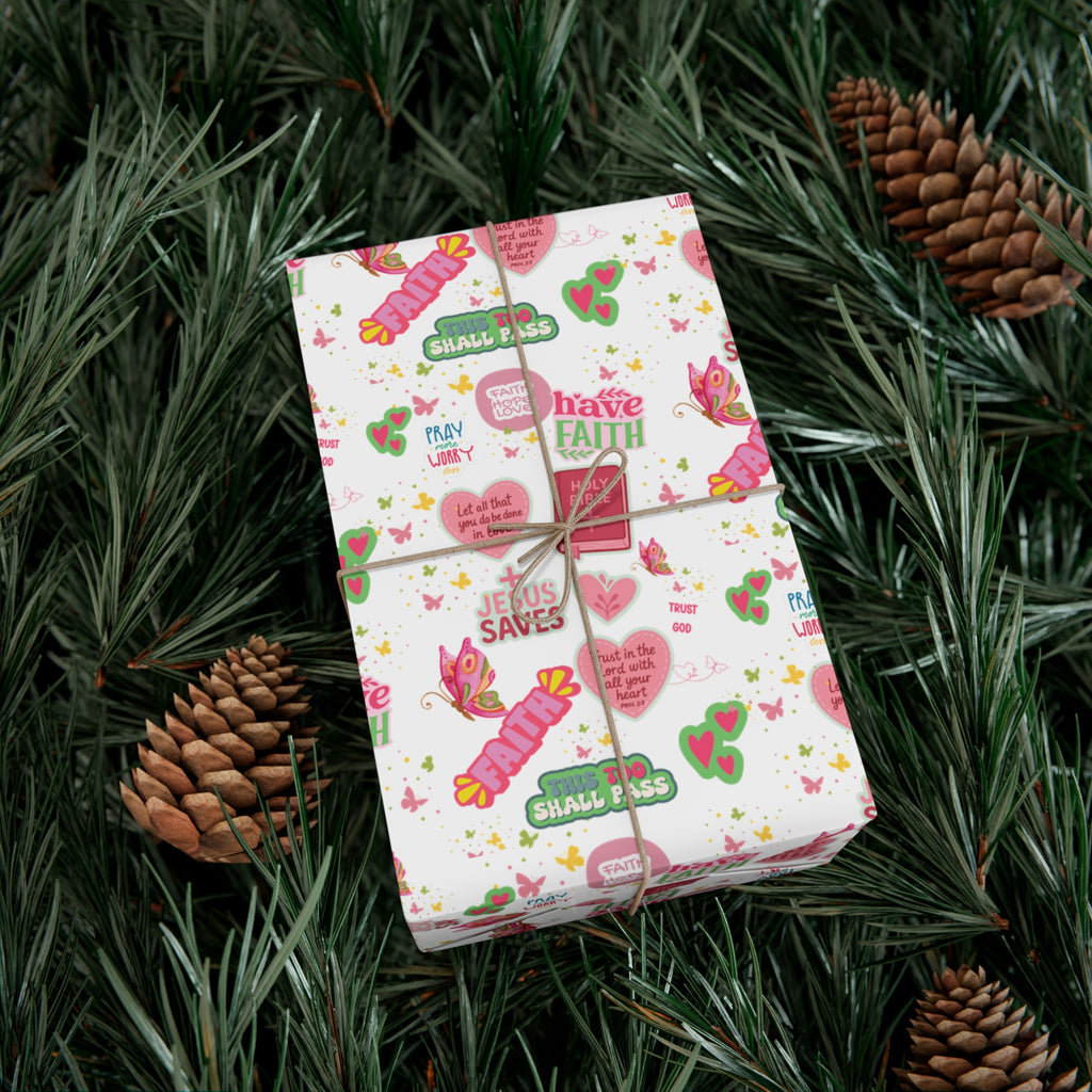 Christian Wrapping Paper | Inspirational Bible Verse Gift Wrap | Faith-Based Wrapping for Birthdays, Holidays, Special Occasions | Scripture Gift Wrap Gifts Moms Weddings