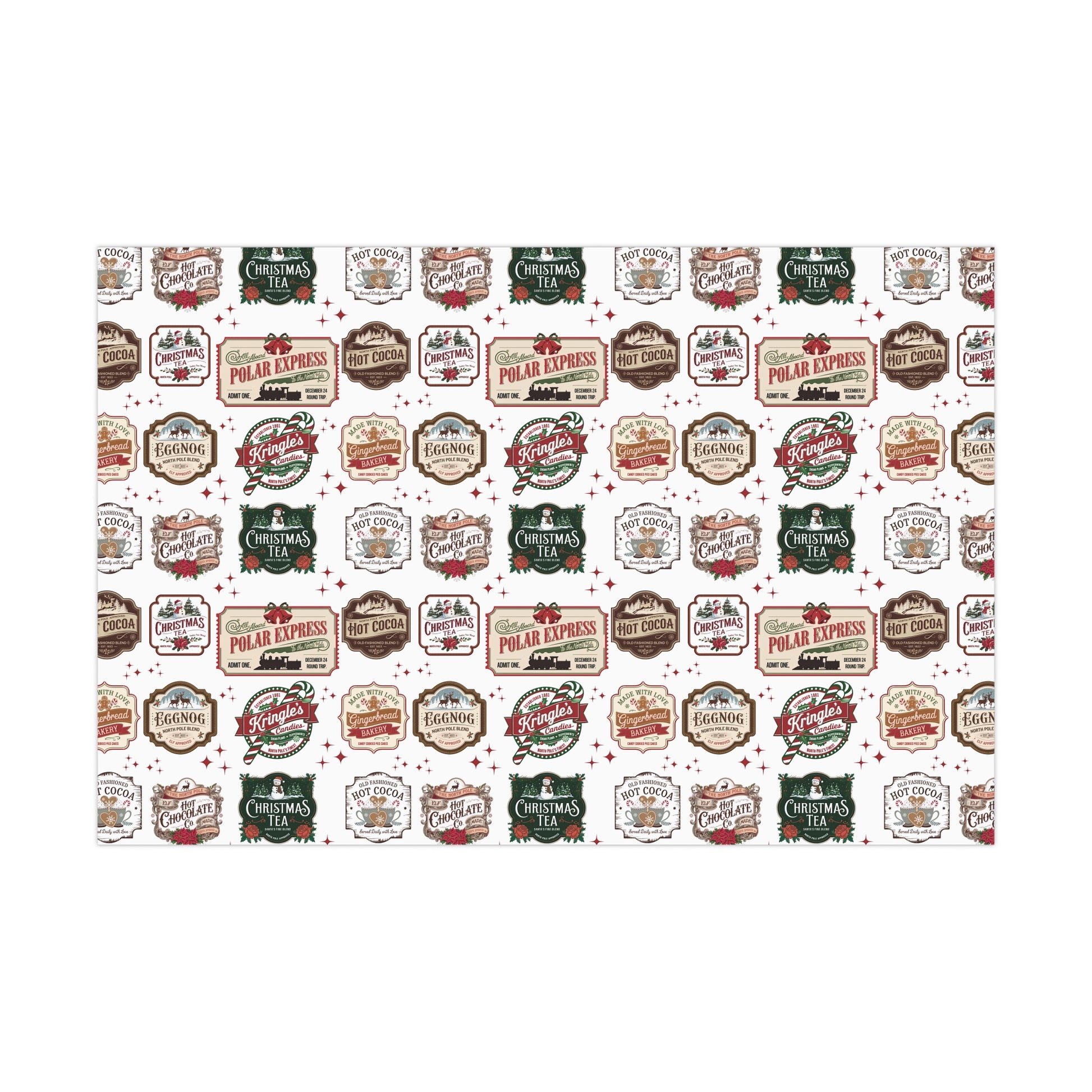Vintage Christmas Stamps Wrapping Paper Festive Holiday Gift Wrap with Retro-Inspired Designs, Perfect for Christmas Presents, Crafting, & Holiday Decor – Premium Quality - MRSBYVALLE