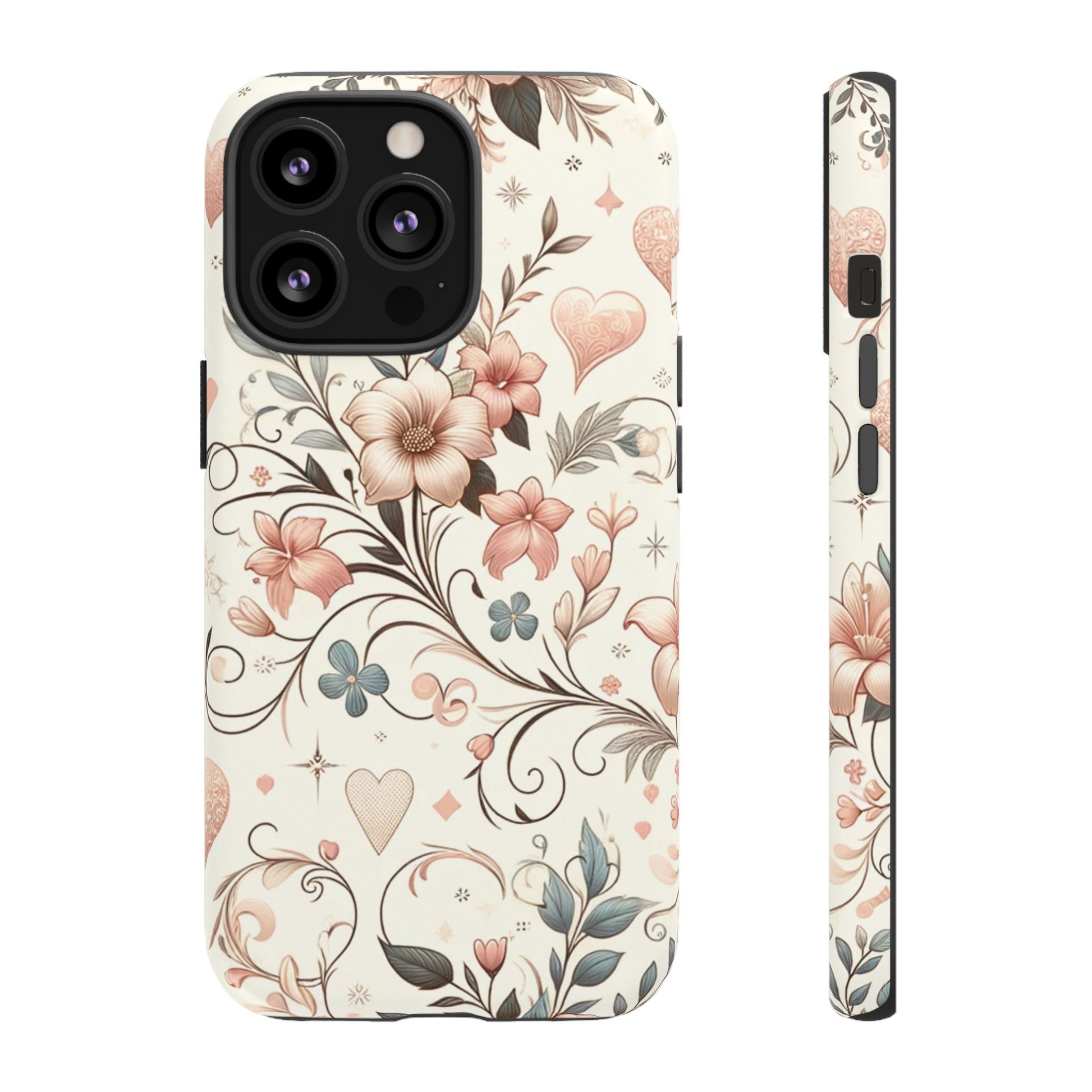 Floral Design Luxury Phone Tough Case Floral Elegant Durable Stylish for Modern Devices iPhone 17, 16 15, Samsung iPhone Samsung Accessory Gift for Her
