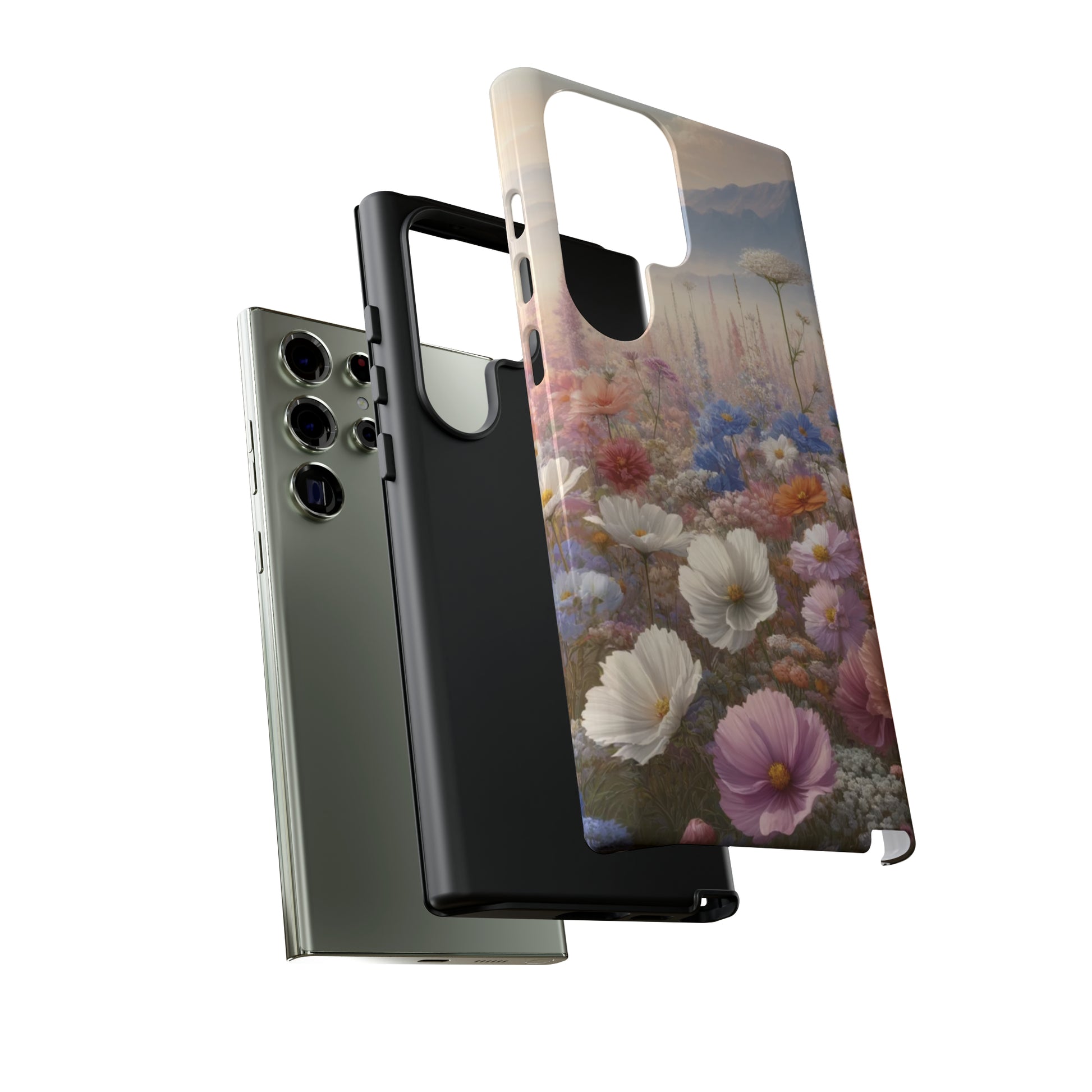 Phone Case Floral Boho Luxury Tough Case Floral Elegant Durable Stylish for Modern Devices iPhone 15, Samsung iPhone Samsung Accessory Gift for Her.