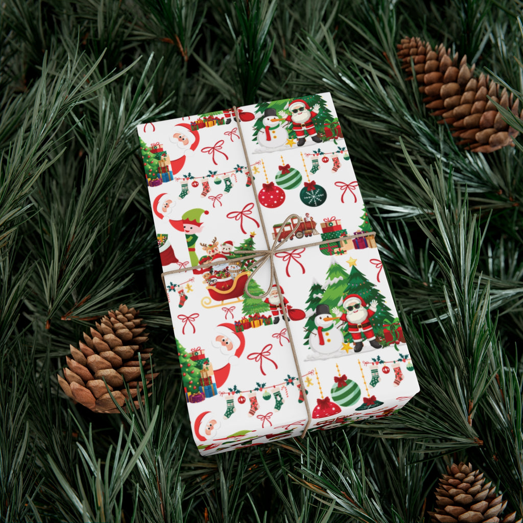 Fun Santa Christmas Theme Wrapping Paper Premium Festive Gift Wrap Roll, Classic Holiday Design, Great for Presents, Durable, Vibrant, and Perfect for Seasonal Gifting