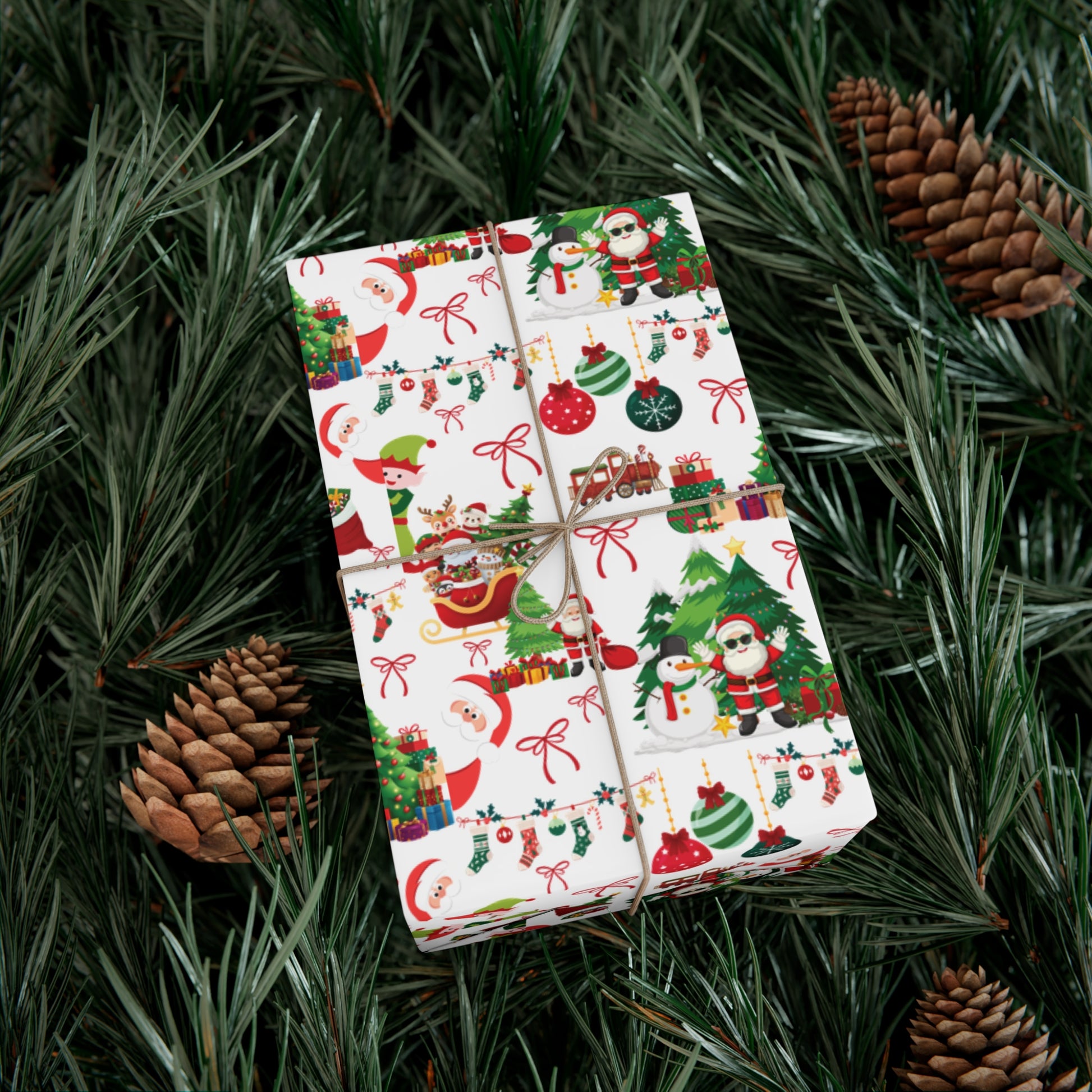 Fun Santa Christmas Theme Wrapping Paper Premium Festive Gift Wrap Roll, Classic Holiday Design, Great for Presents, Durable, Vibrant, and Perfect for Seasonal Gifting