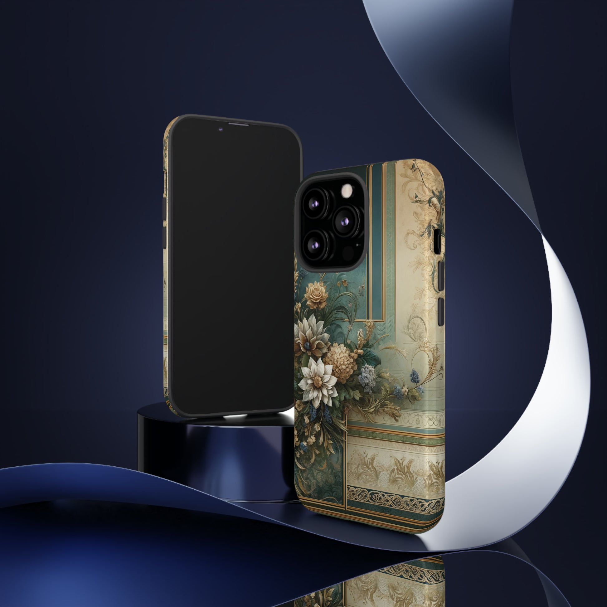 Victorian Floral Boho Luxury Phone Tough Case Floral Elegant Durable Stylish for Modern Devices iPhone 15, Samsung iPhone Samsung Accessory Gift for Her.
