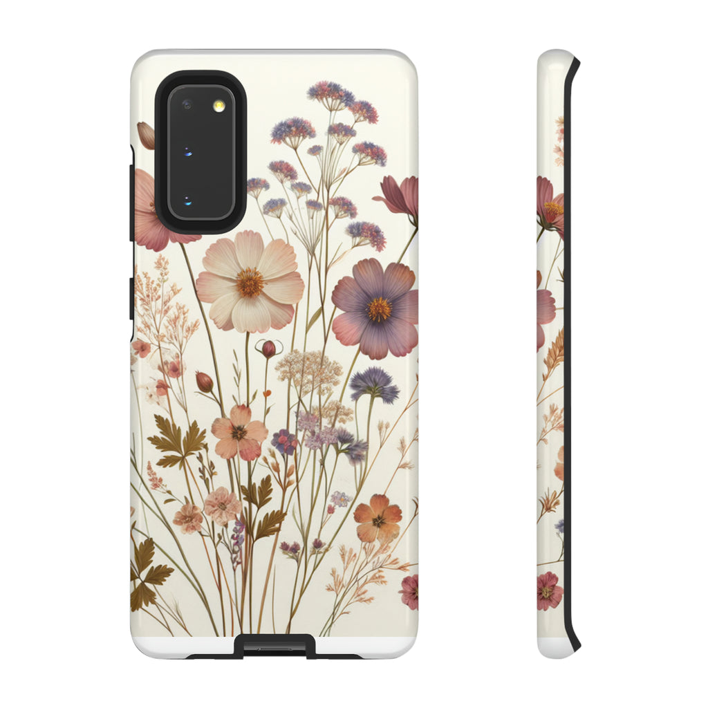 Wildflower Boho Luxury Phone Tough Case Floral Elegant Durable Stylish for Modern Devices iPhone 15, Samsung iPhone Samsung Accessory Gift for Her.