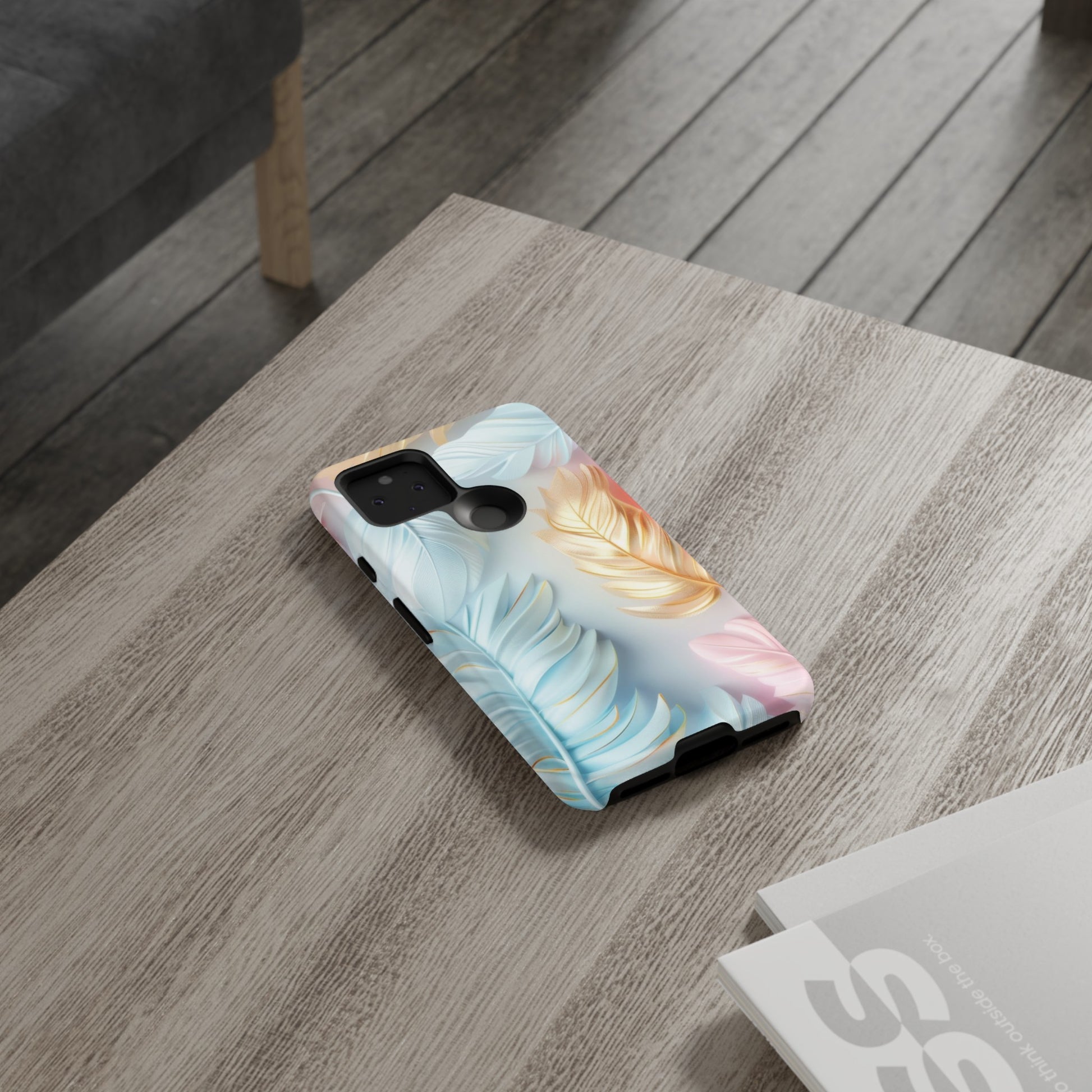Pastel Feathers Protective Phone Case Gift for Her Phone 15, Samsung iPhone Samsung Gift for Her Case iPhone 15, Samsung iPhone Samsung Accessory Gift for Her