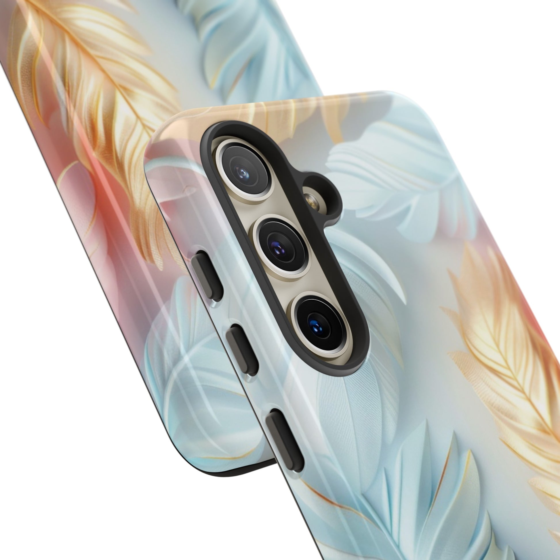 Pastel Feathers Protective Phone Case Gift for Her Phone 15, Samsung iPhone Samsung Gift for Her Case iPhone 15, Samsung iPhone Samsung Accessory Gift for Her