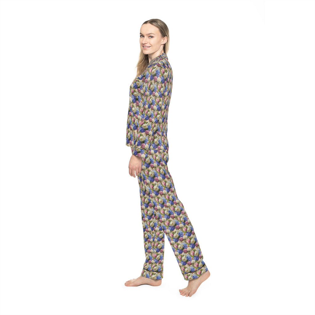 Floral Luxury Women’s Satin Pajamas – Soft Silk-Feel Sleepwear & Chic Loungewear Set Christmas Gift,  Christmas Morning Outfit Perfect Gift