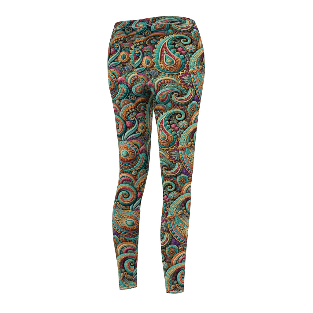Women's Paisley Leggings – High-Waisted, Soft, and Comfy for Yoga, Running & Everyday Wear | Trendy Boho Available in Plus Sizes