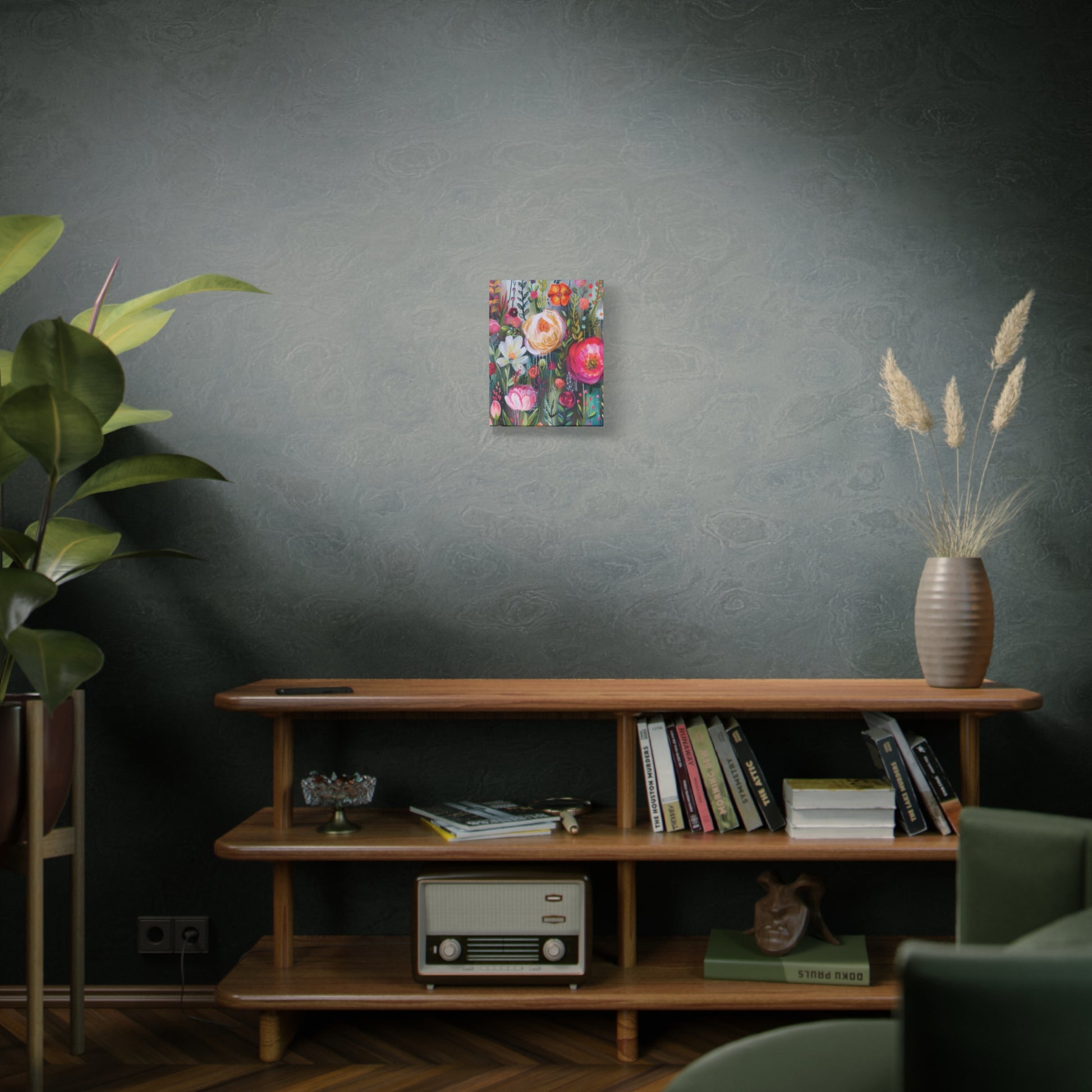 Watercolor Boho Floral Wall Art Matte Canvas Stretched, Vibrant Botanical Design, Perfect for Living Room, Bedroom, or Office Decor, Adds a Stylish Touch to Any Space - MRSBYVALLE