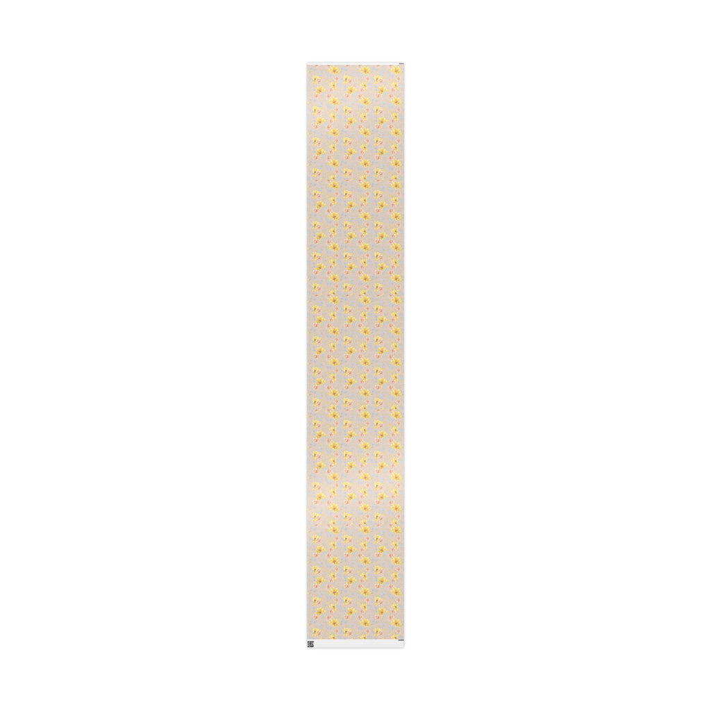 Papier Cadeau Floral Jaune et Bleu | Emballage Cadeau Mariage, Anniversaire & Douche Nuptiale