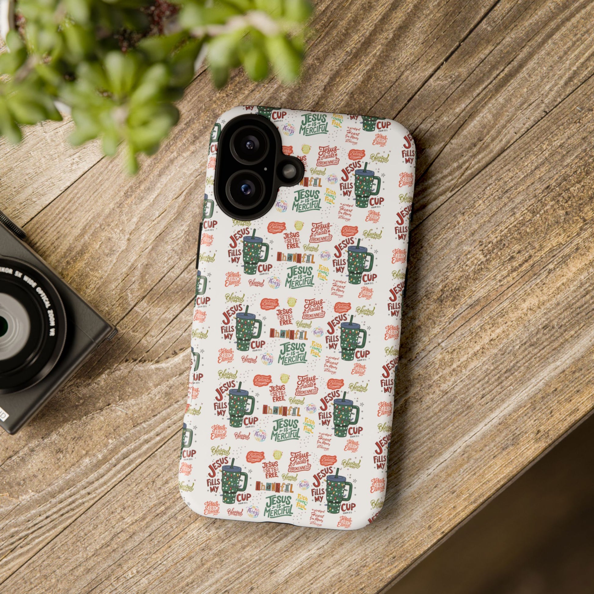 Jesus Fill My Cup Phone Case Cute Floral Design in Red, Pink, Blue – Aesthetic Protective Case for iPhone and  Android