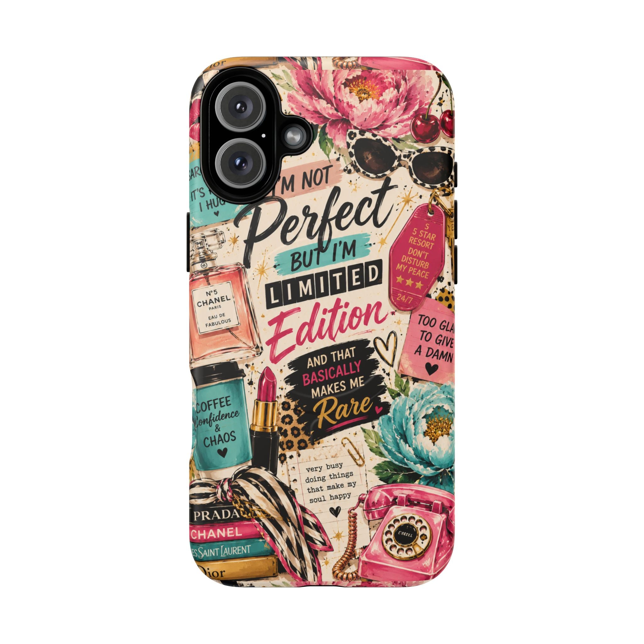Perfect I'm Limited Edition phone case Tough Magnetic Case has Retro Funny Women's Gift Chic Pink Vintage iPhone & Samsung