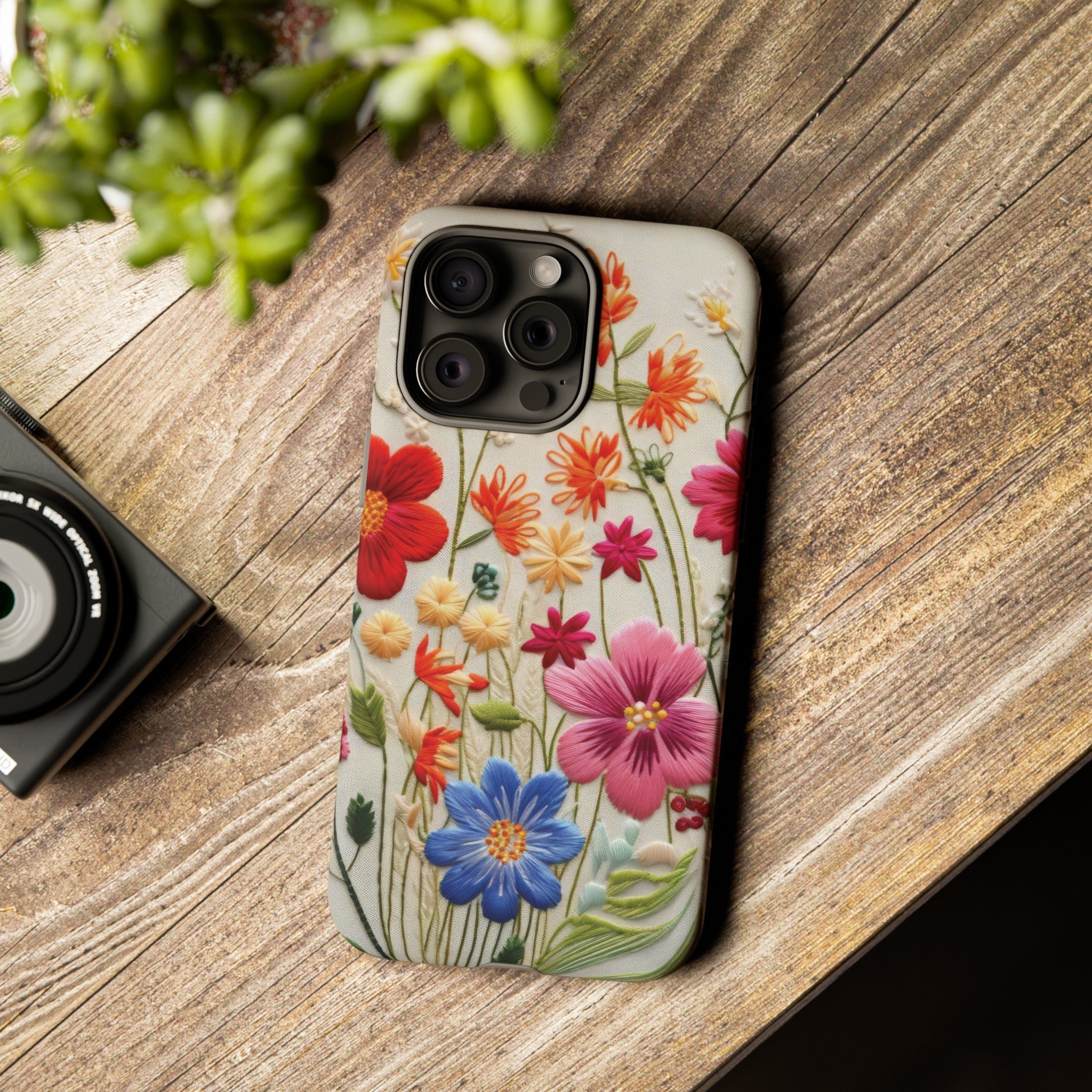 3D Floral Phone Case Elegant Faux Flower Durable for iPhone Samsung Smartphone iPhone 15, 14, 13 Samsung Gift for Mom