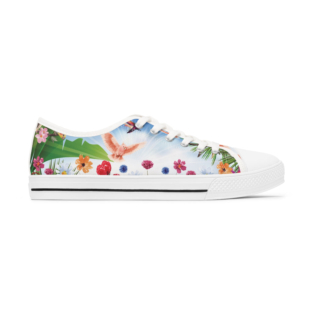 Tropical Birds Women's Low Top Sneakers Breathable Polyester Canvas, Lightweight Stylish Comfortable All-Day Wear, Perfect for Walking and Everyday Activities - MRSBYVALLE