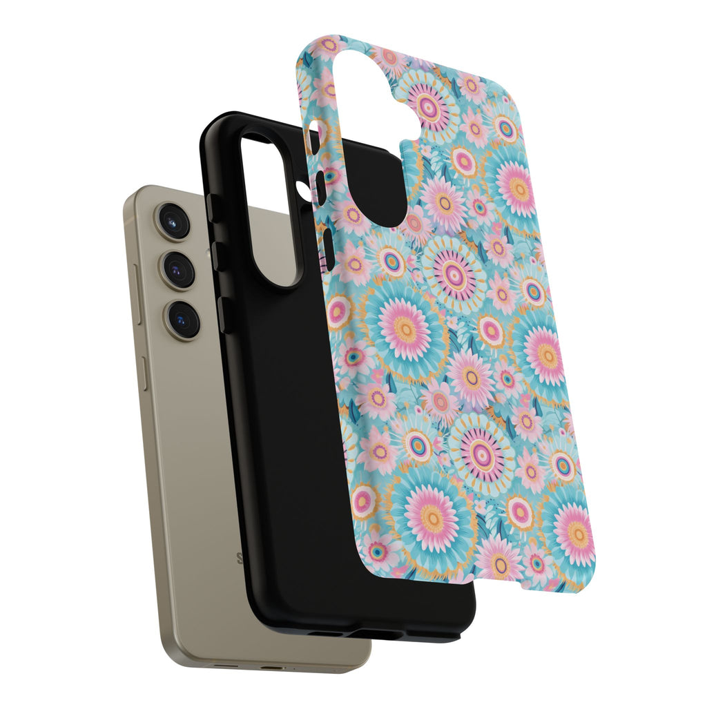 Coque de téléphone abstraite aquarelle bohème moderne compatible avec iPhone, Samsung et plus - Protection élégante et durable avec un design artistique vibrant, cadeau parfait pour elle