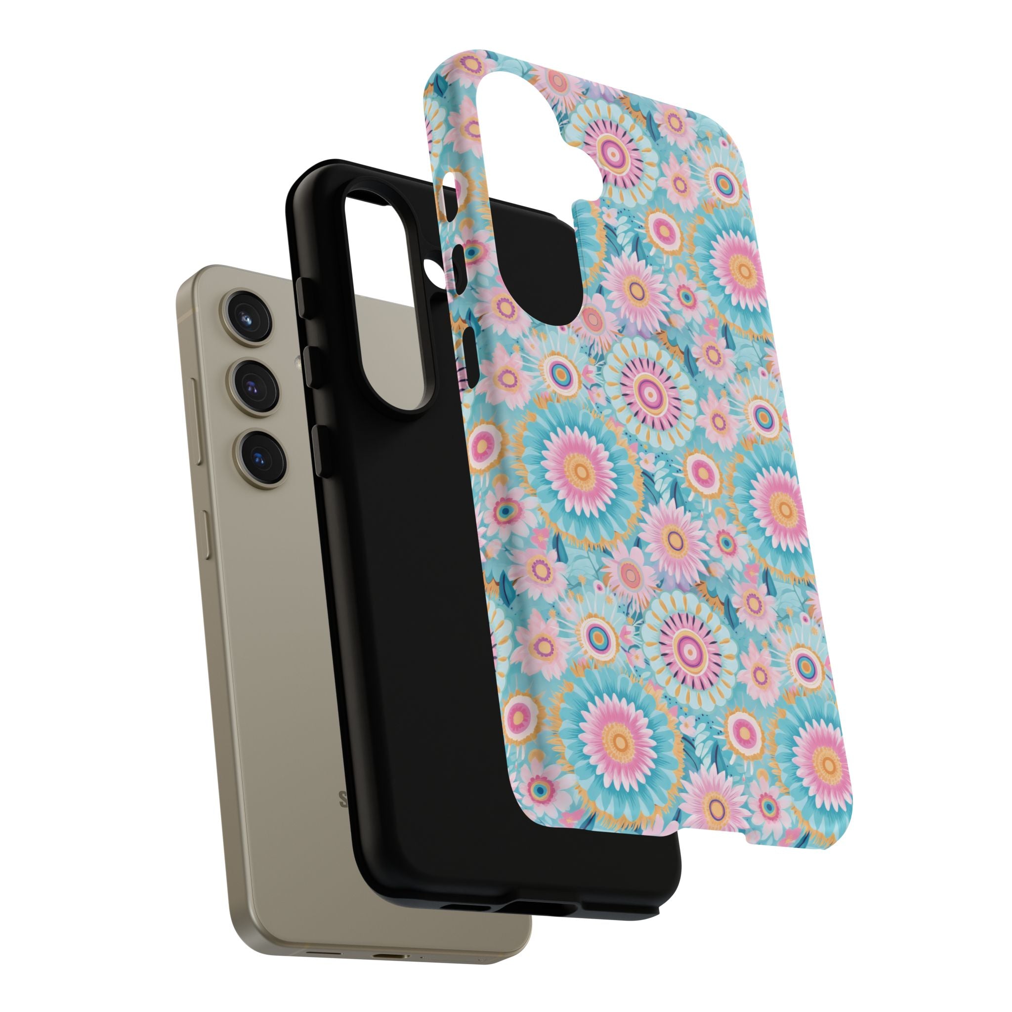 Coque de téléphone abstraite aquarelle bohème moderne compatible avec iPhone, Samsung et plus - Protection élégante et durable avec un design artistique vibrant, cadeau parfait pour elle