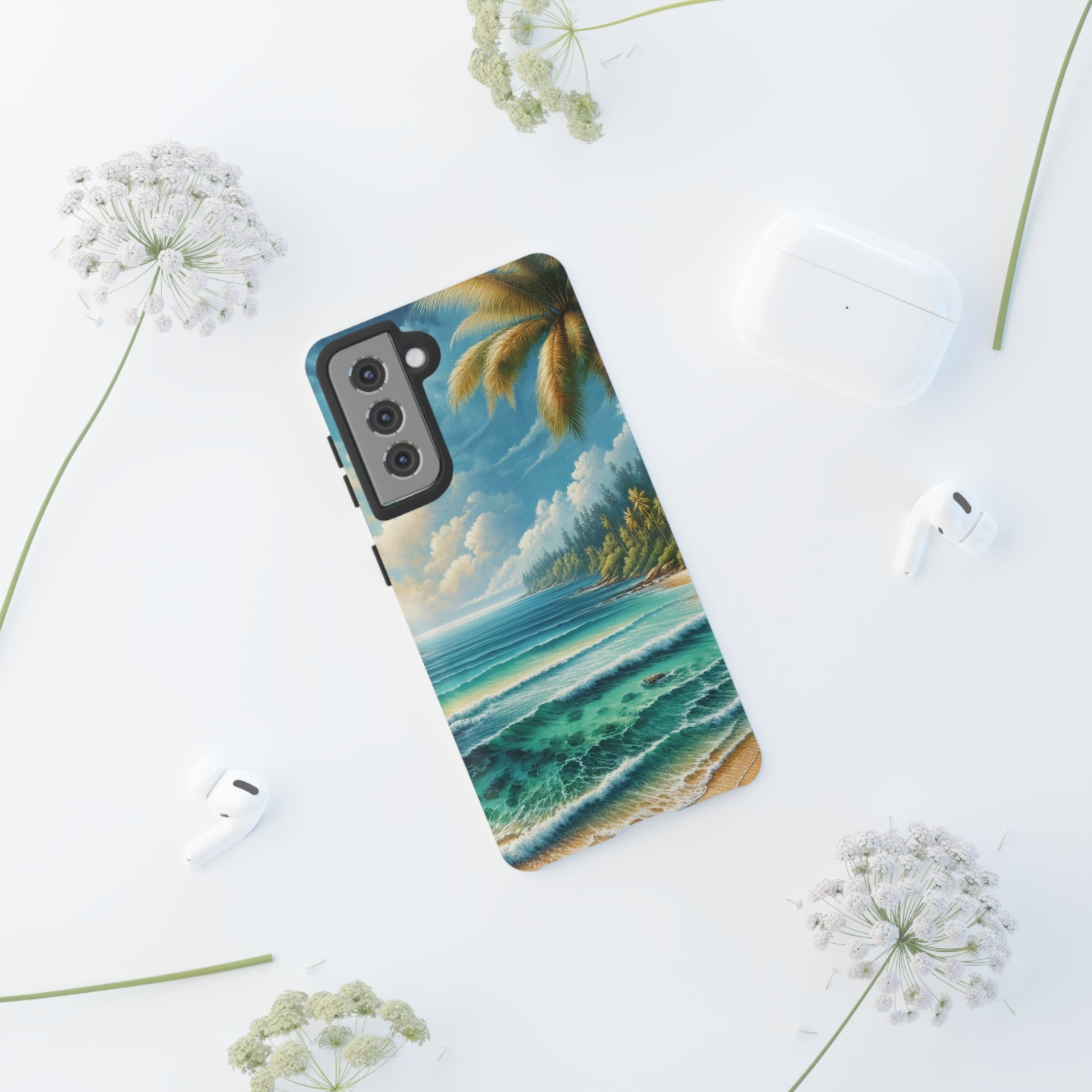 Coastal Serenity Ocean Beach View Protective Phone Case Gift for Her Phone 15, Samsung iPhone Samsung Gift for Her Case iPhone 15, Samsung iPhone Samsung Accessory Gift for Her.