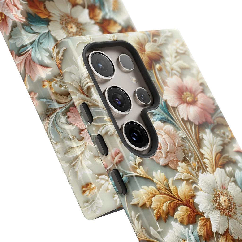 3D Elegant Faux Flowers Phone Case Stylish & Durable for iPhone Samsung Gift iPhone 15, 14, 13 Samsung Pixel Gift for Mom Accessory Gift for Her