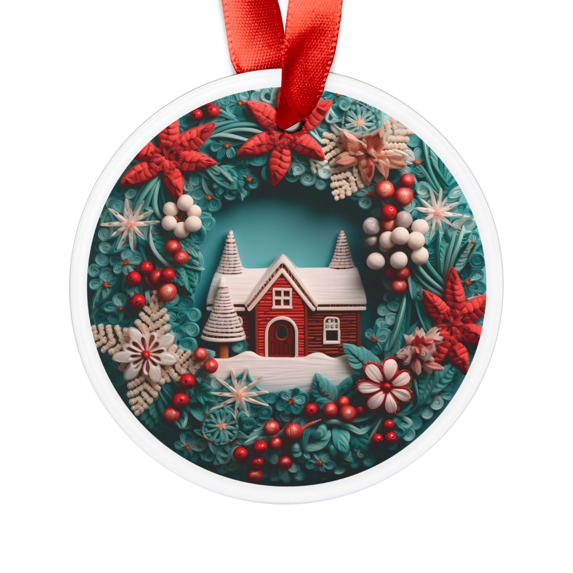 Christmas Flowers and House Ornament - Festive Holiday Décor for Tree, Home, Office | Best Christmas Decoration Gift Ideal for Tree Trimming and Gift Giving - MRSBYVALLE