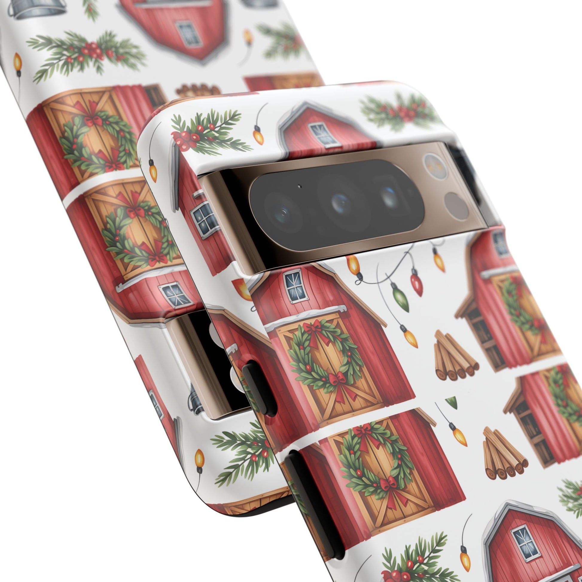 Farmhouse Christmas Design Phone Case - Stylish, Protective Cover for All Models Gift for Mom Accessory Gift for Her