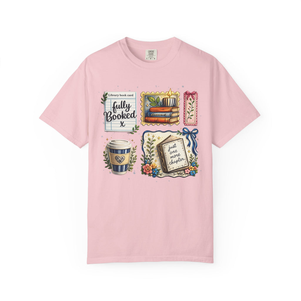 T-shirt Comfort Colors "Just One More Chapter & Coffee" – Confortable pour les amoureux des livres