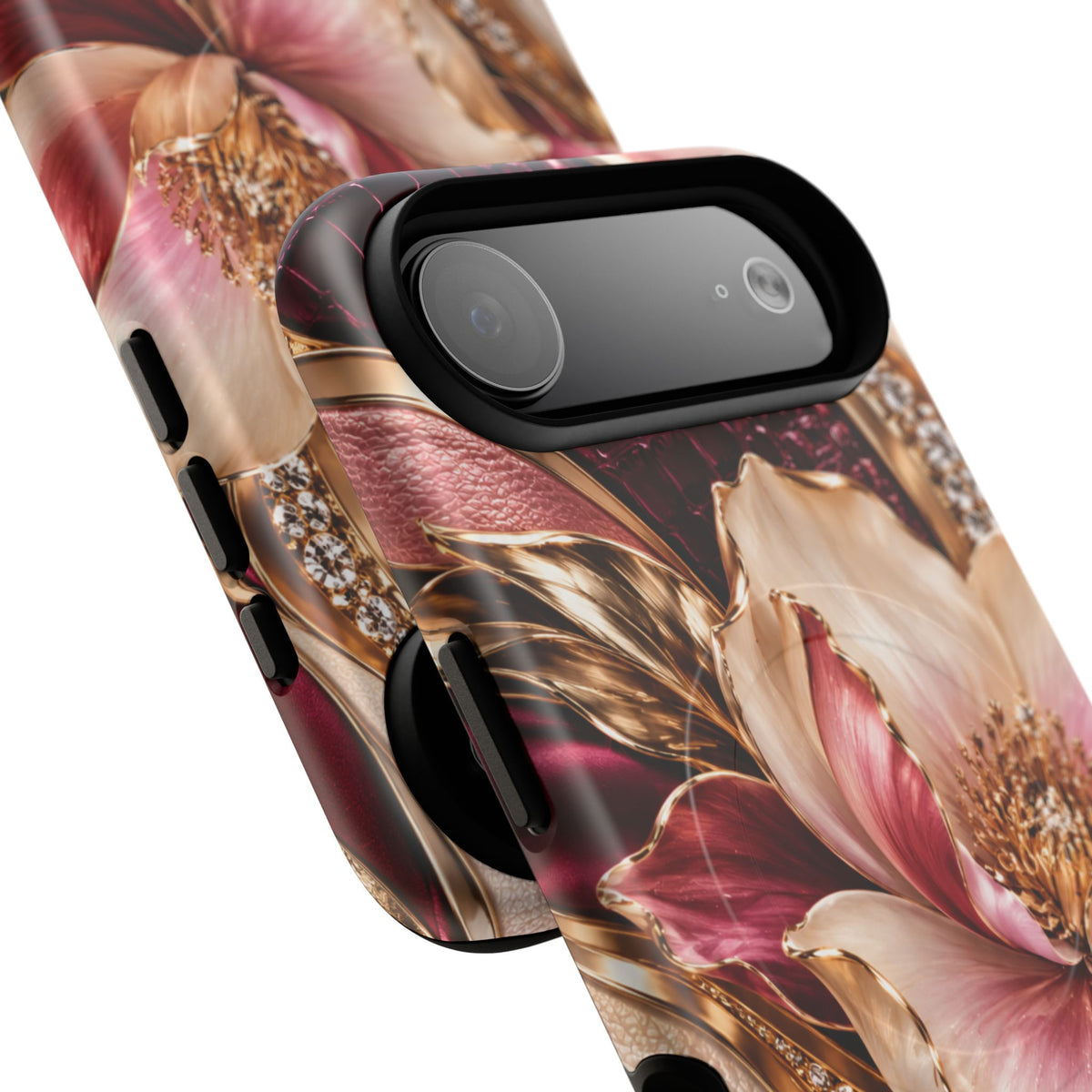 Magnetic Tough Phone Case — Vintage Rose Floral Armor
