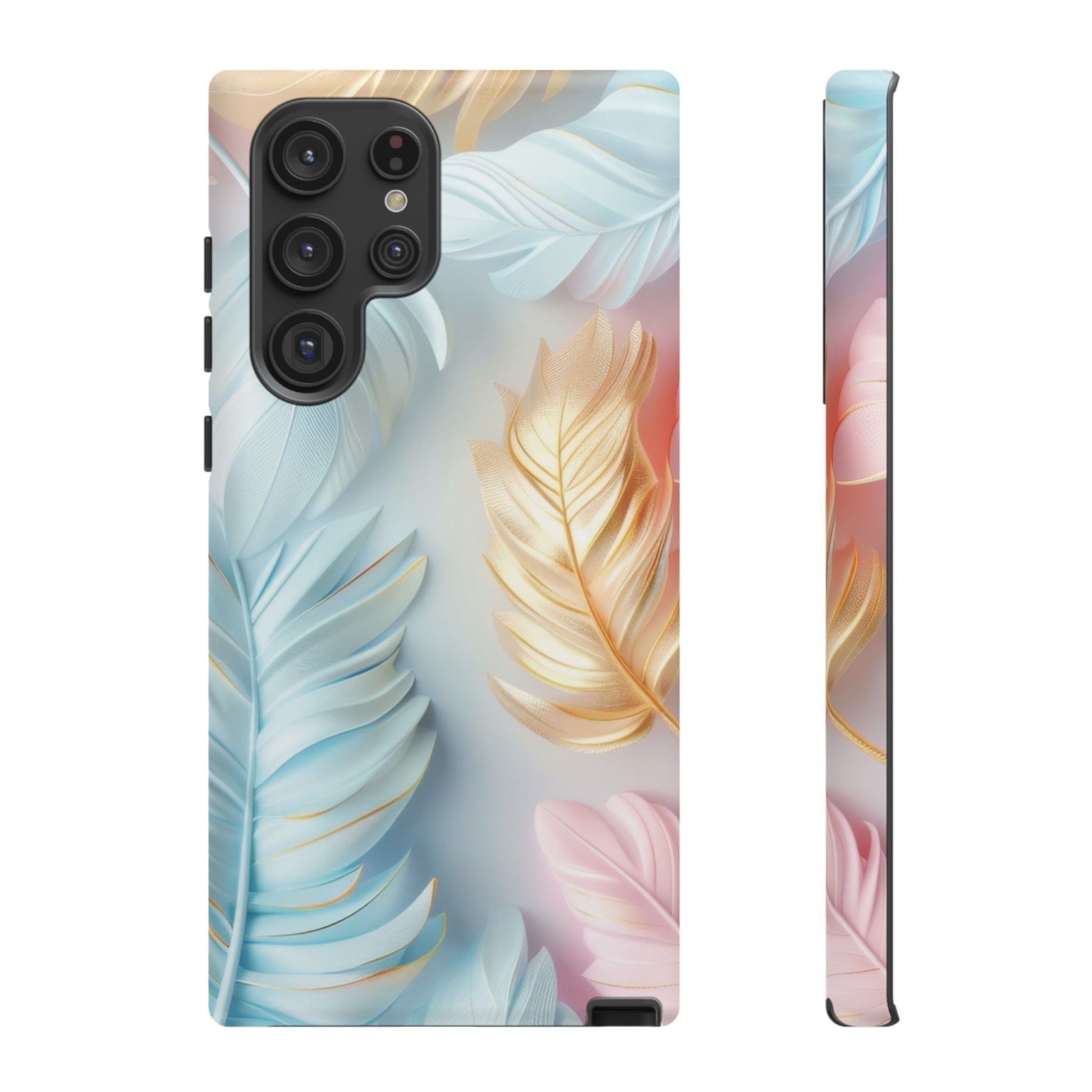 Pastel Feathers Protective Phone Case Gift for Her Phone 15, Samsung iPhone Samsung Gift for Her Case iPhone 15, Samsung iPhone Samsung Accessory Gift for Her