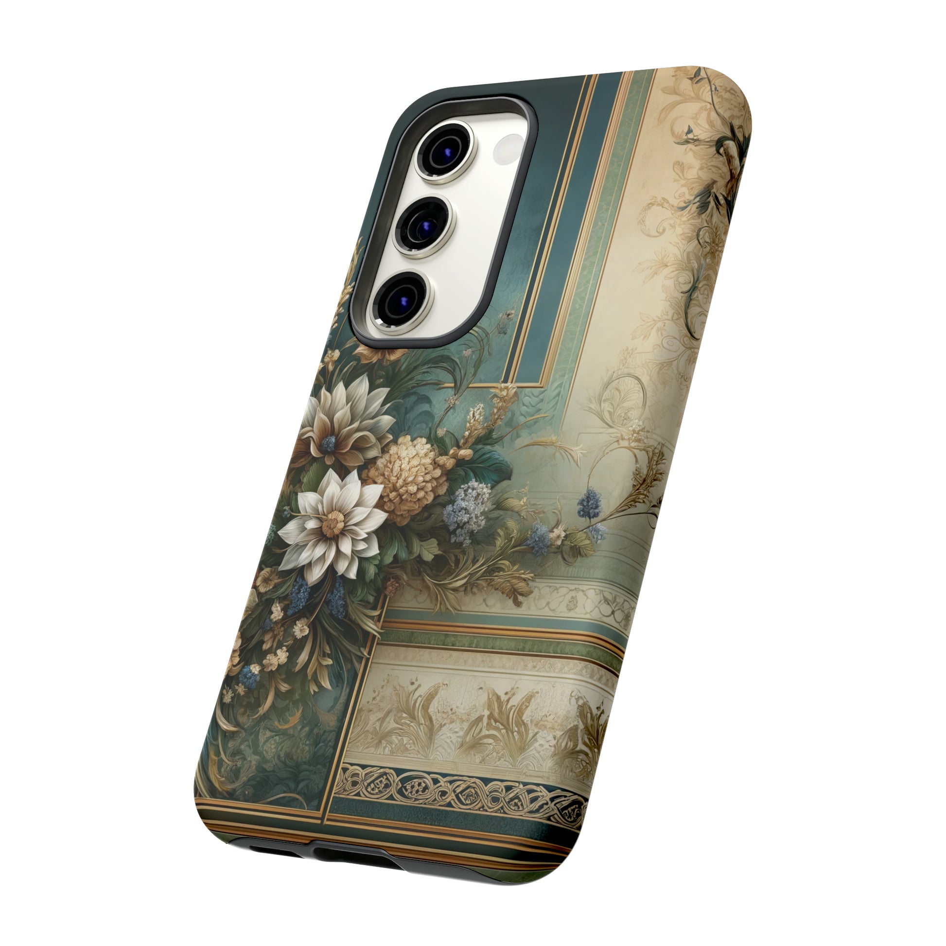 Victorian Floral Boho Luxury Phone Tough Case Floral Elegant Durable Stylish for Modern Devices iPhone 15, Samsung iPhone Samsung Accessory Gift for Her.