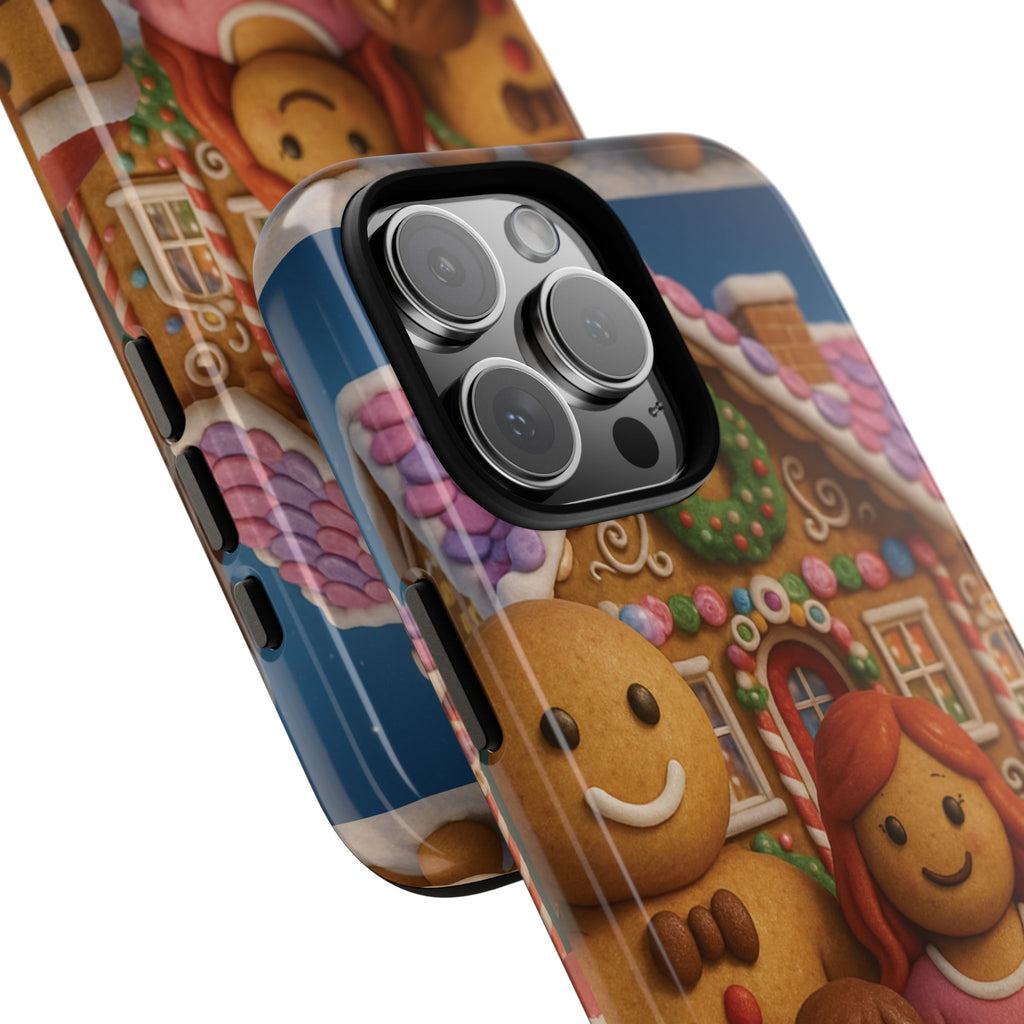 Coque de téléphone esthétique Famille en Pain d'Épices – Design d'inspiration vintage sur le thème de Noël – Étui stylé pour modèles iPhone et Samsung Galaxy