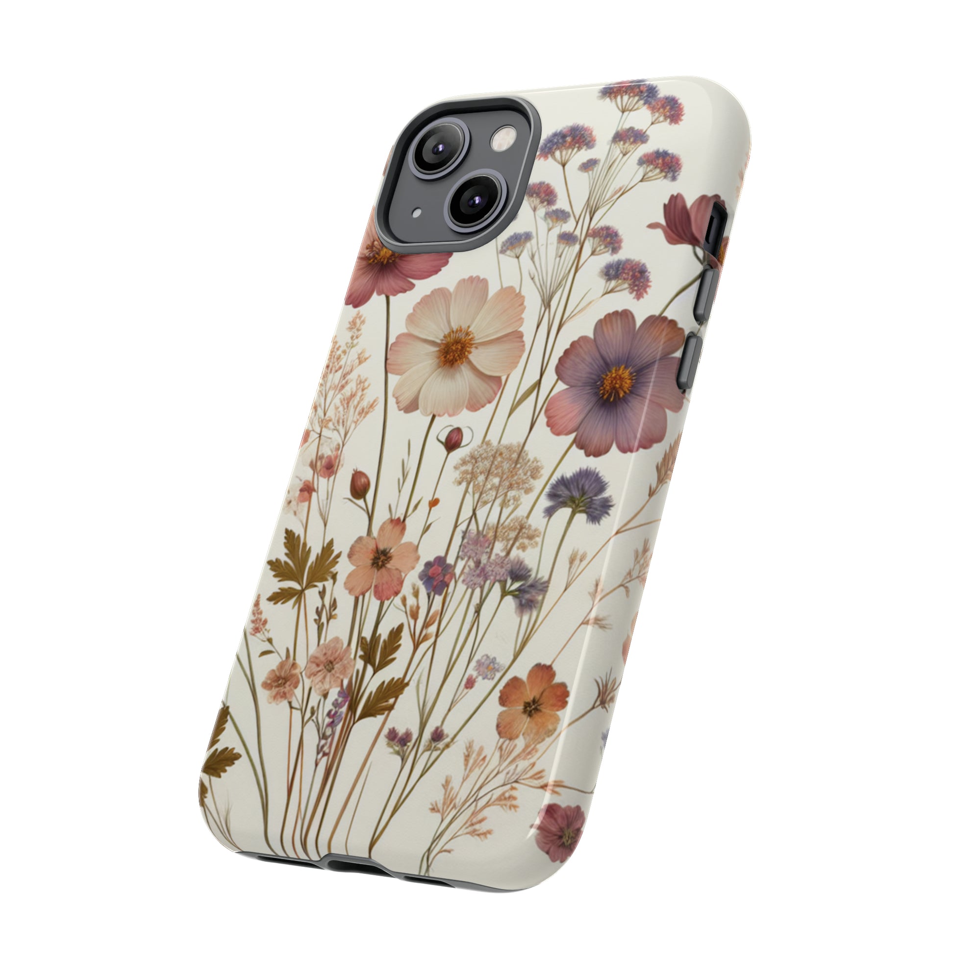 Wildflower Boho Luxury Phone Tough Case Floral Elegant Durable Stylish for Modern Devices iPhone 15, Samsung iPhone Samsung Accessory Gift for Her.