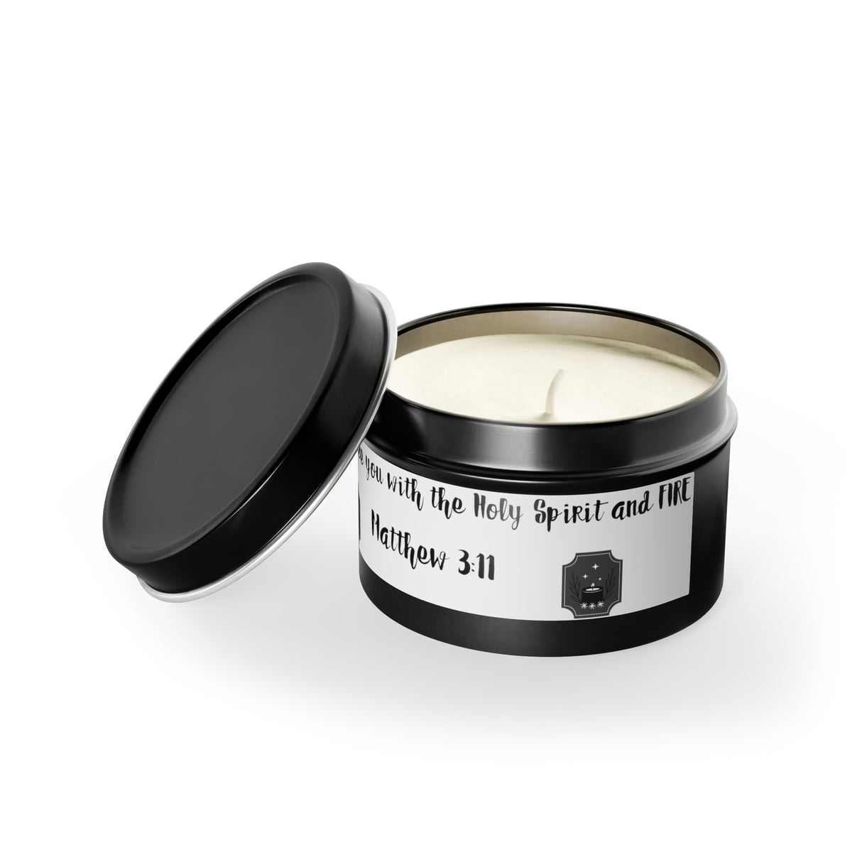 New House Sacred Light Divine Verse Tin Candles Embrace Peace with 4oz/8oz Coconut Soy Wax, Hand-Poured in USA. Lead-Free Wick, 20-40hr Burn. Evergreen, Vanilla, More Spiritual Ambiance Awaits Pure Harmony Grace..