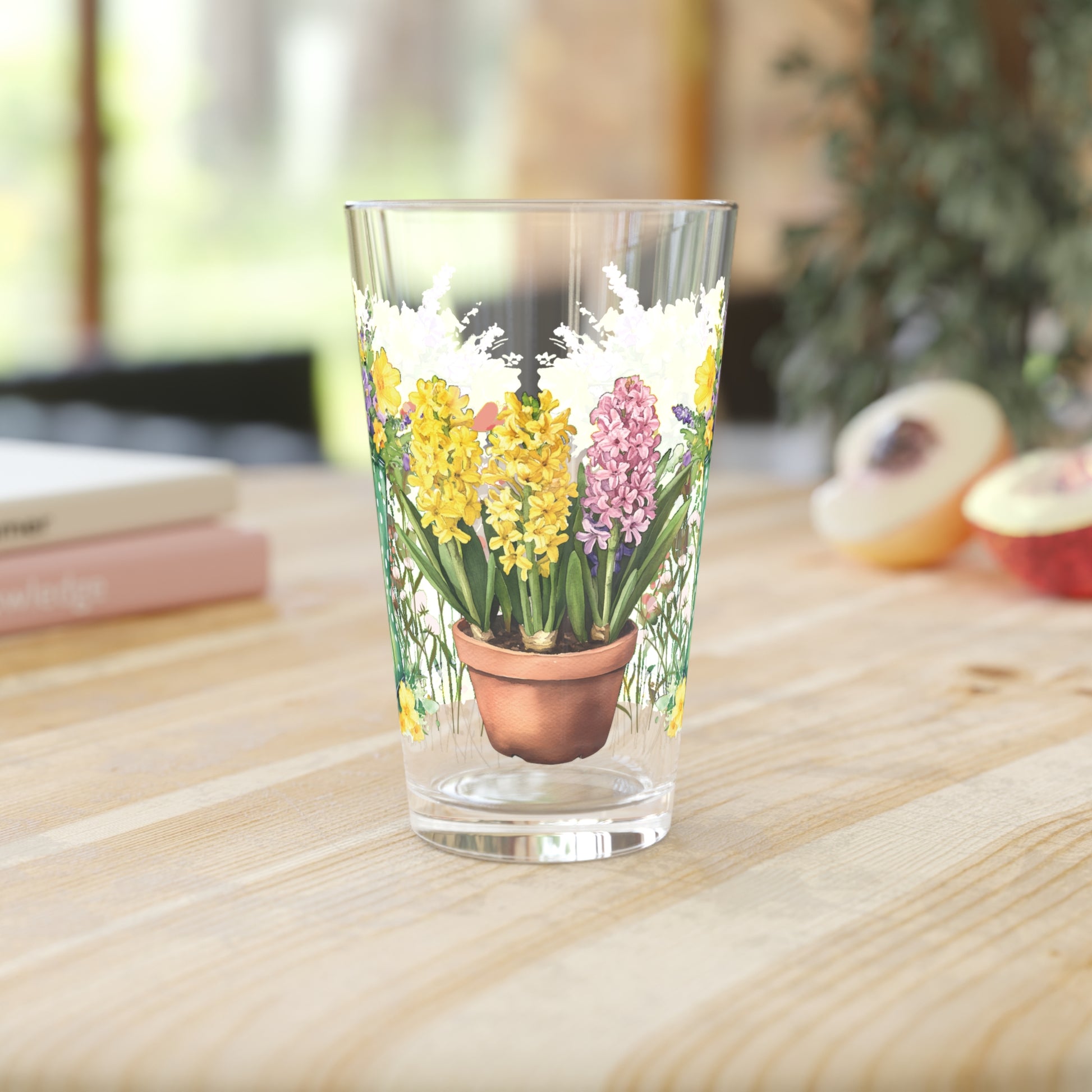Floral Rainboots 16oz Pint Glass – Charming Drinkware for Celebrations, Parties & Home Entertaining – Perfect Gift for Beer Lovers & Seasonal Gatherings