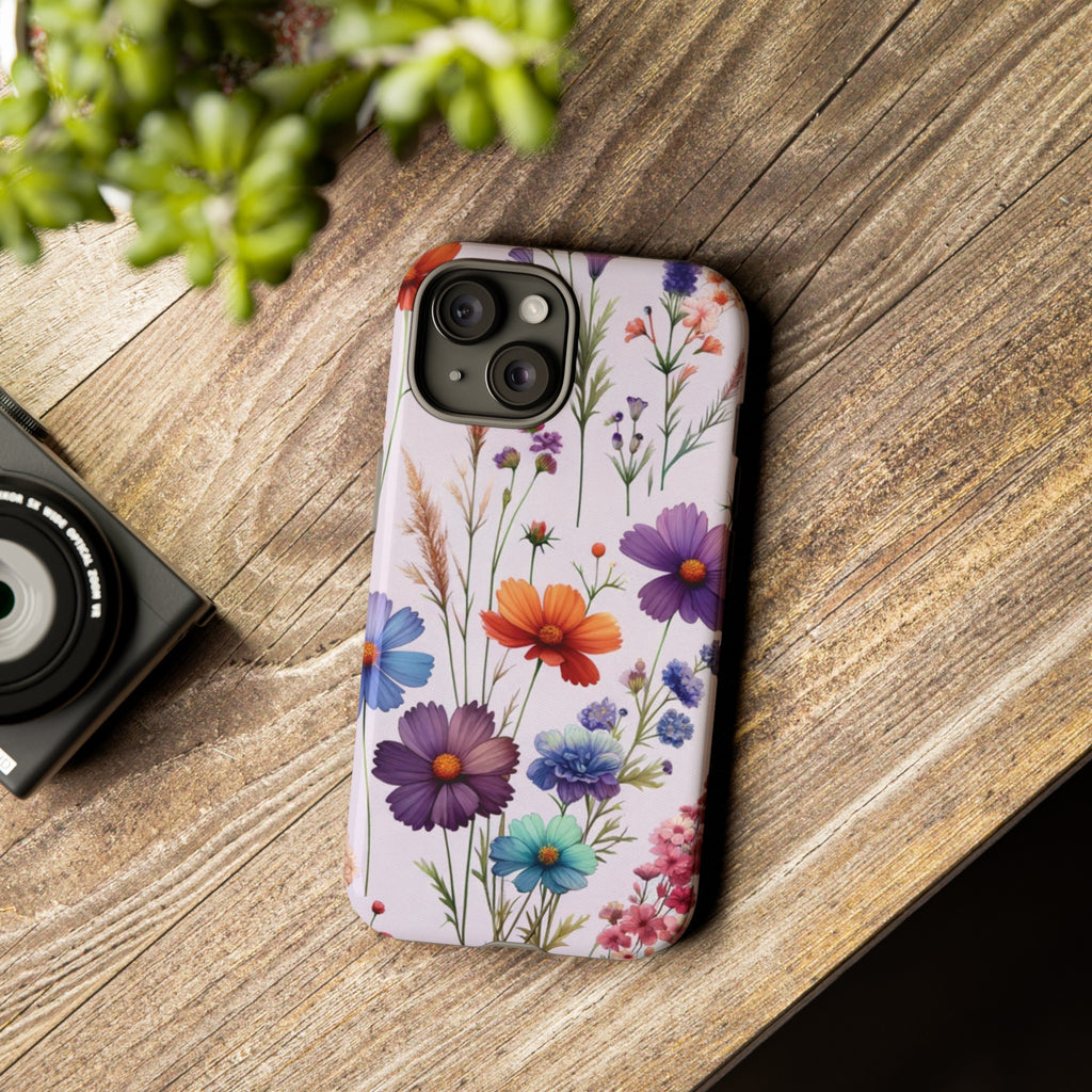 Lavender Wildflowers Protective Phone Case Gift for Her Phone 15, Samsung iPhone Samsung Gift for Her Case iPhone 15, Samsung iPhone Samsung Accessory Gift for Her.