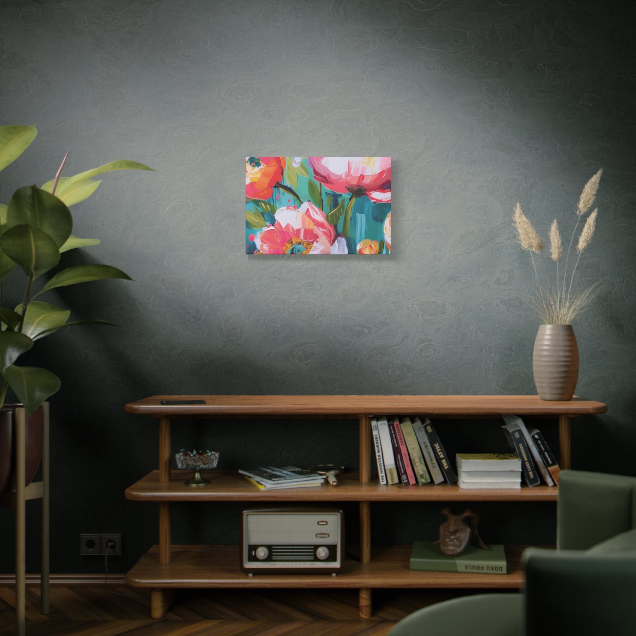 Unique Boho Floral Wall Art Matte Canvas Stretched, Vibrant Botanical Design, Perfect for Living Room, Bedroom, or Office Decor, Adds a Stylish Touch to Any Space - MRSBYVALLE