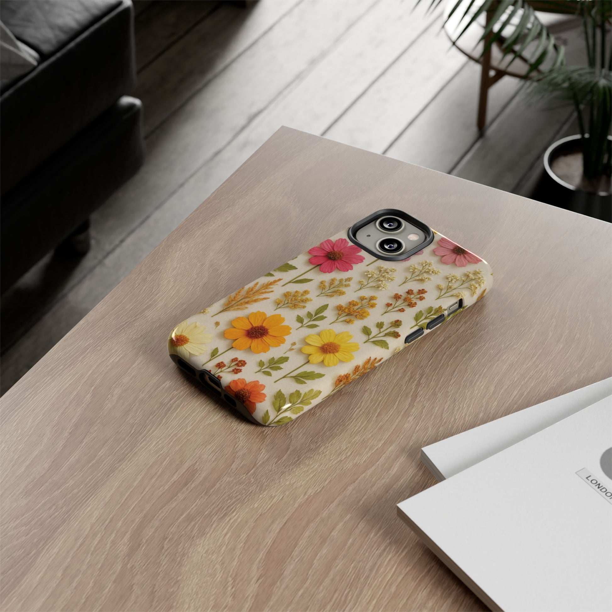 Dried Flowers Illusion Phone Case – Realistic Botanical Aesthetic, Colorful Pressed Floral Art, Trendy Nature-Inspired Protective Cover  iPhone & Samsung Models