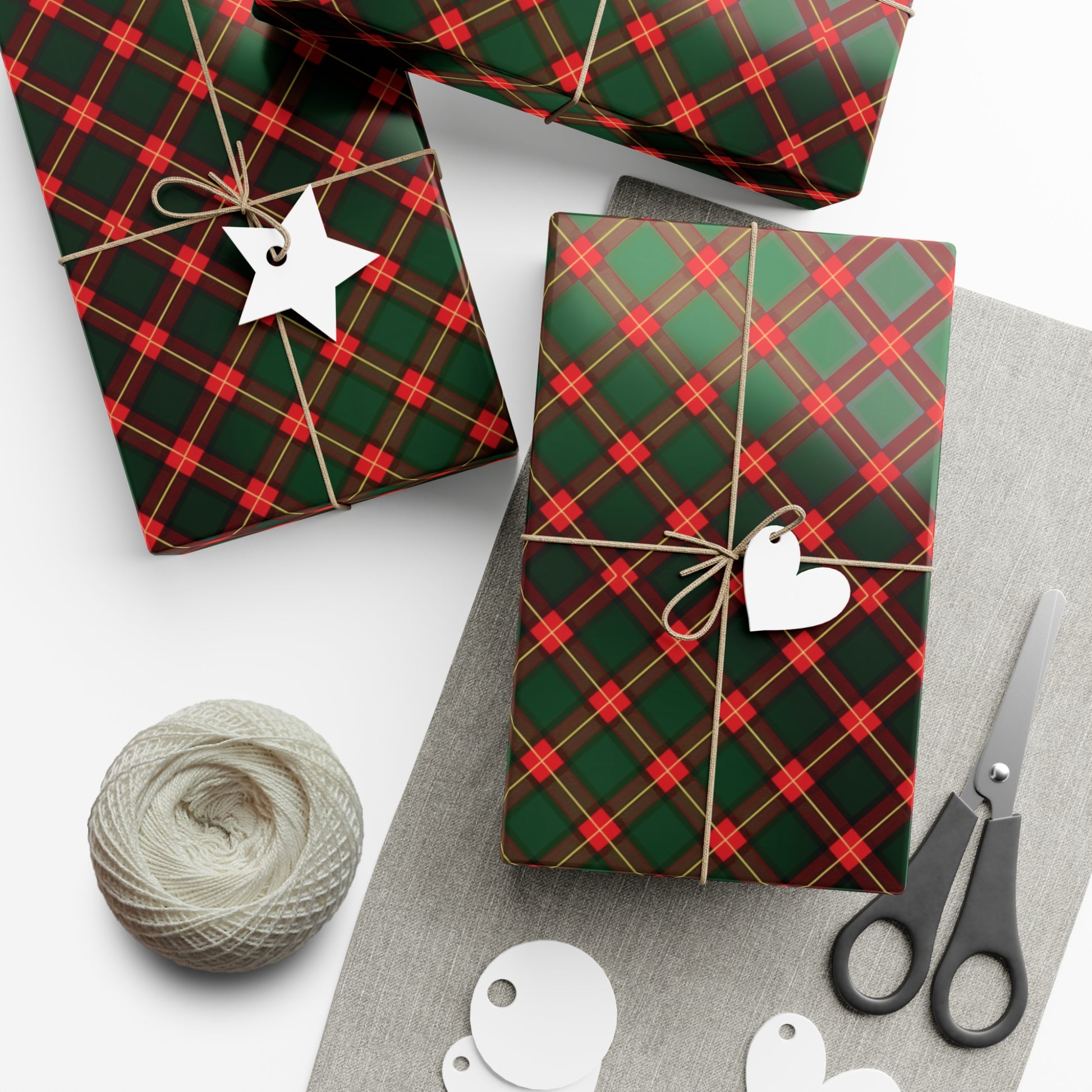 Festive Red & Green Plaid Wrapping Paper - Classic Holiday Gift Wrap for Christmas Presents, Adds Seasonal Charm, Premium Quality Wrapping for All Gifts - MRSBYVALLE