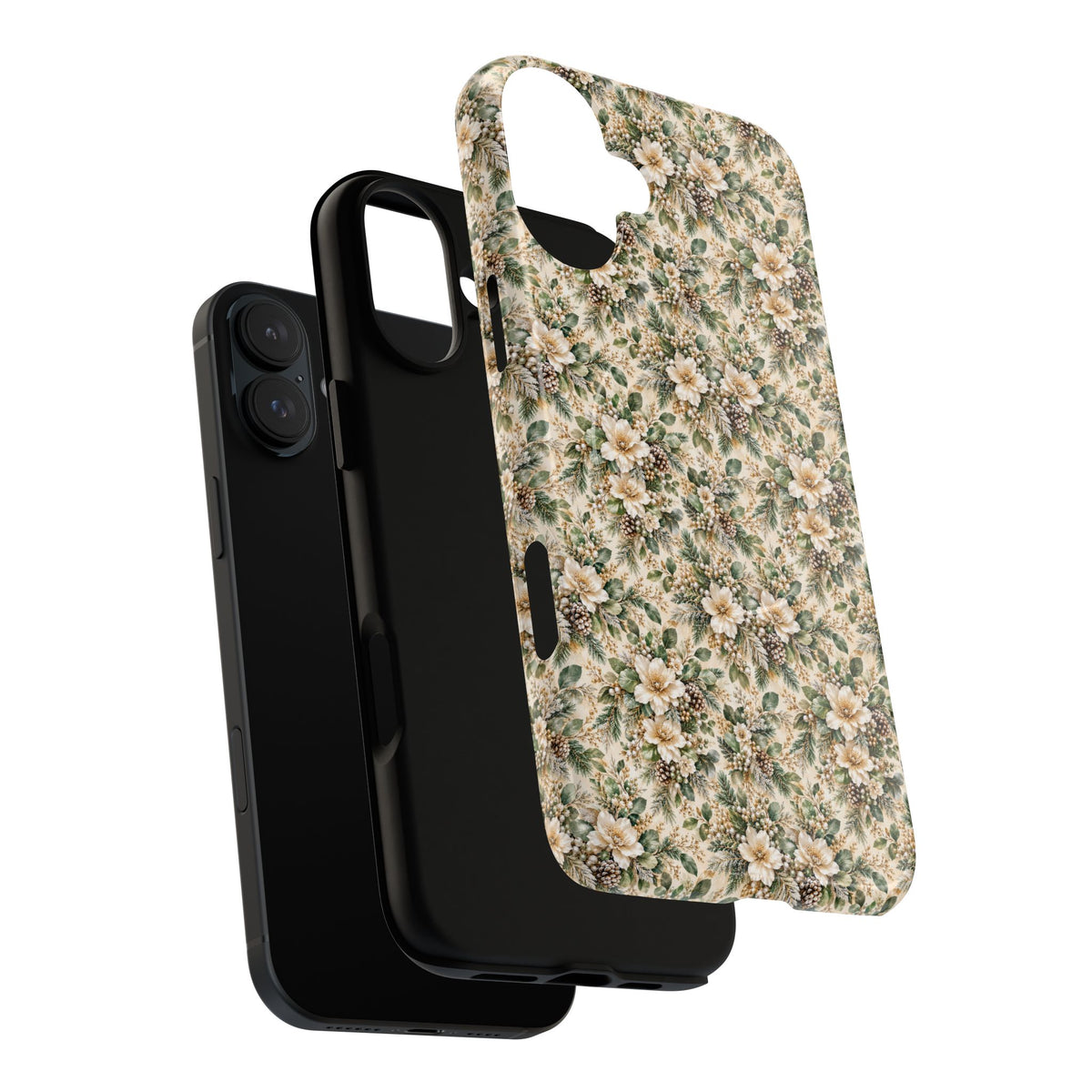 Sage Green & Champagne Floral MagSafe Tough Phone Case