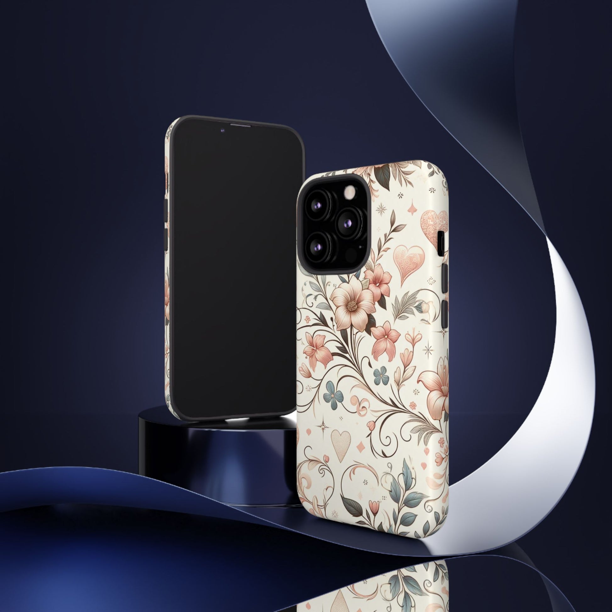 Floral Design Luxury Phone Tough Case Floral Elegant Durable Stylish for Modern Devices iPhone 17, 16 15, Samsung iPhone Samsung Accessory Gift for Her