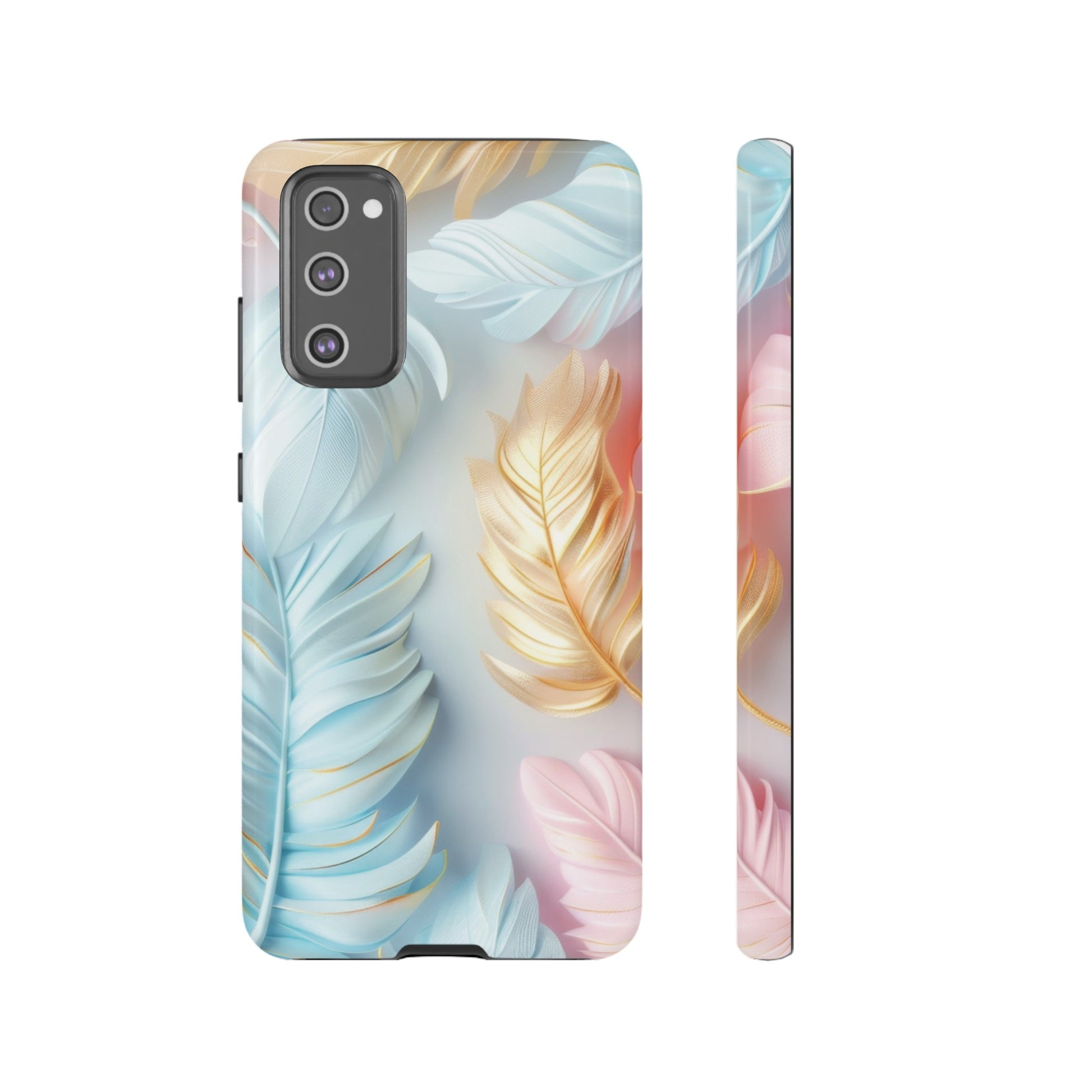 Pastel Feathers Protective Phone Case Gift for Her Phone 15, Samsung iPhone Samsung Gift for Her Case iPhone 15, Samsung iPhone Samsung Accessory Gift for Her