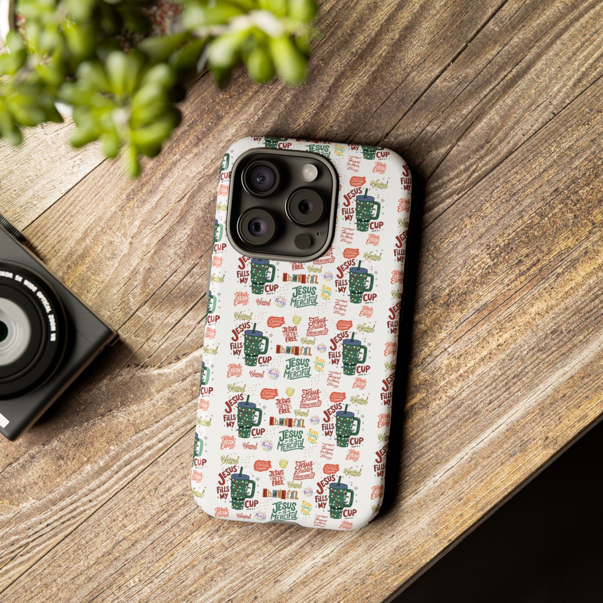 Jesus Fill My Cup Phone Case Cute Floral Design in Red, Pink, Blue – Aesthetic Protective Case for iPhone and  Android