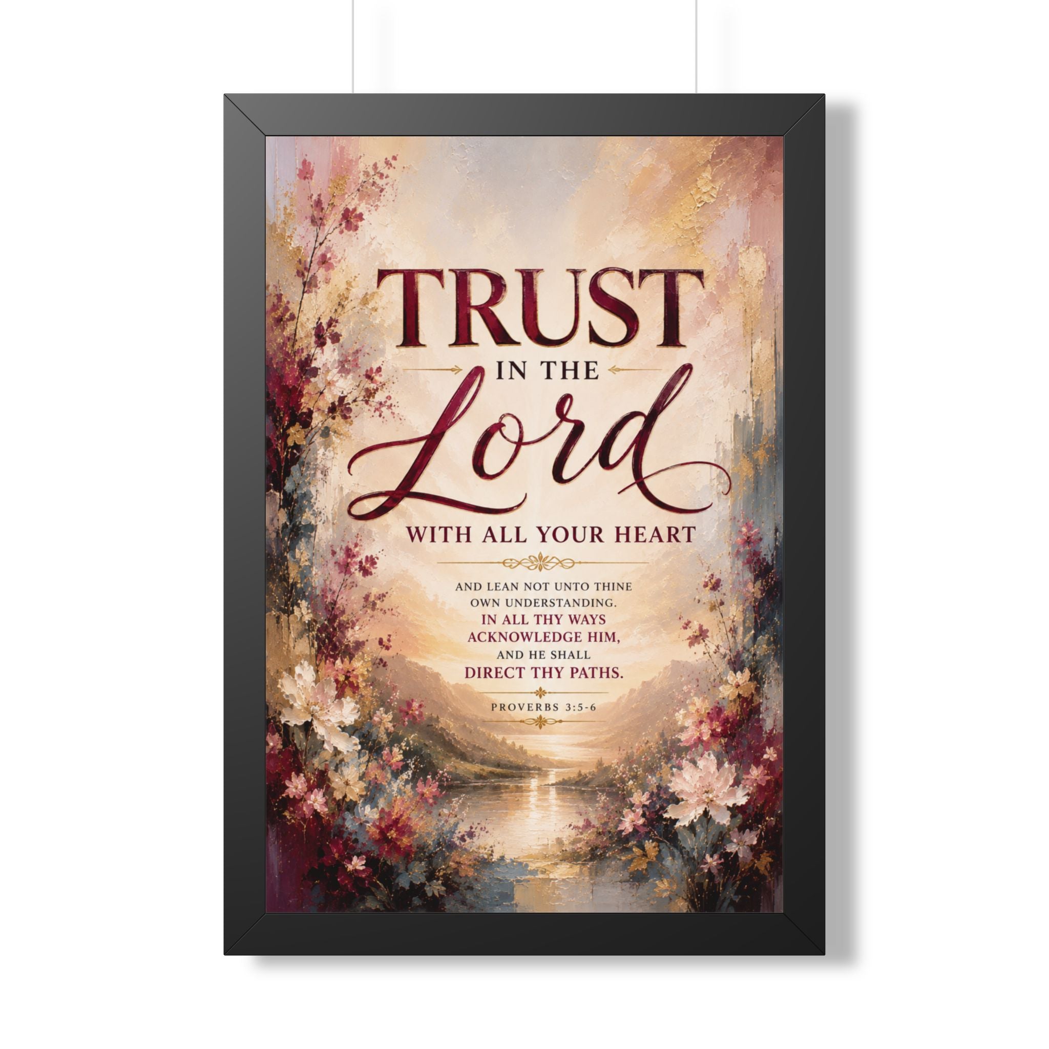 Trust in the Lord Scripture Art Poster | Framed Vertical Poster