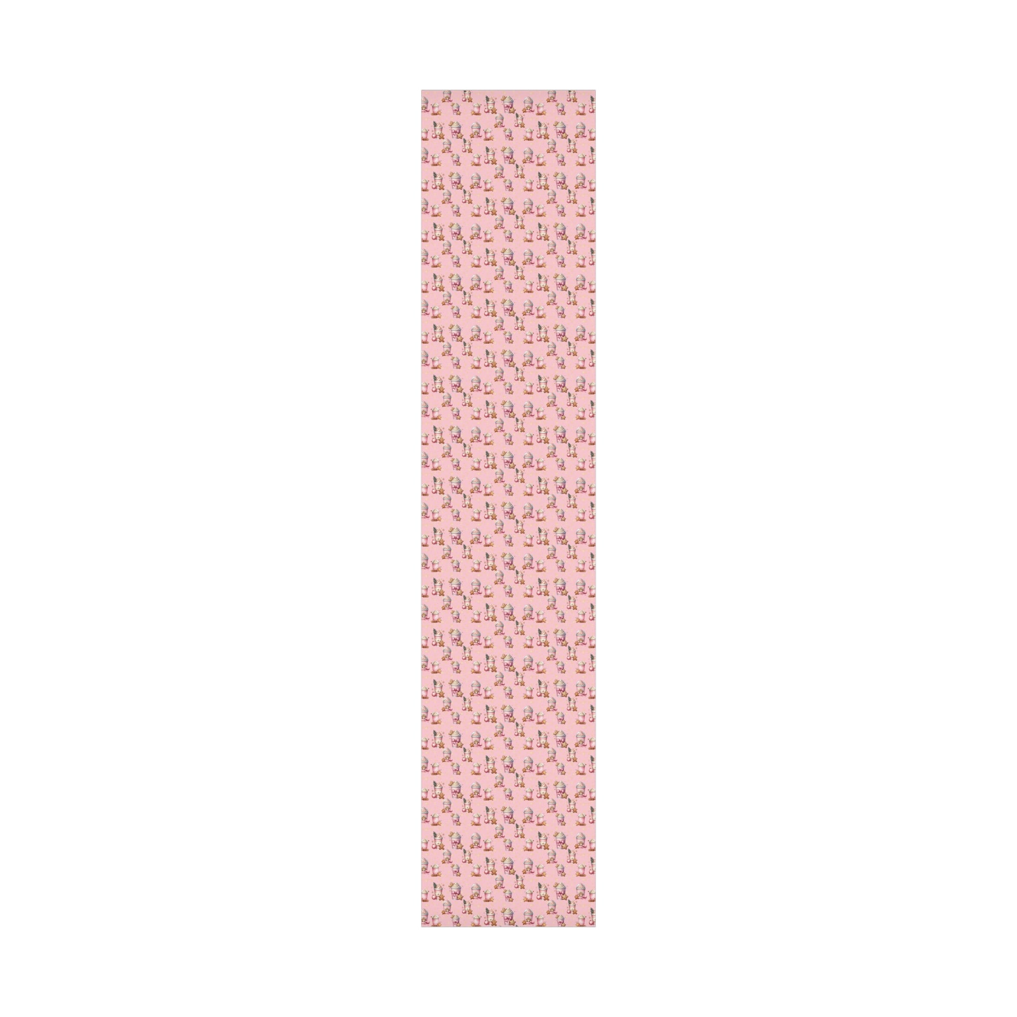 Whimsical Pink Gingerbread People with Coffee Delights Wrapping Paper Festive, Playful, and Perfect for Adding a Sweet Touch to Your Holiday Gifts Moms - MRSBYVALLE